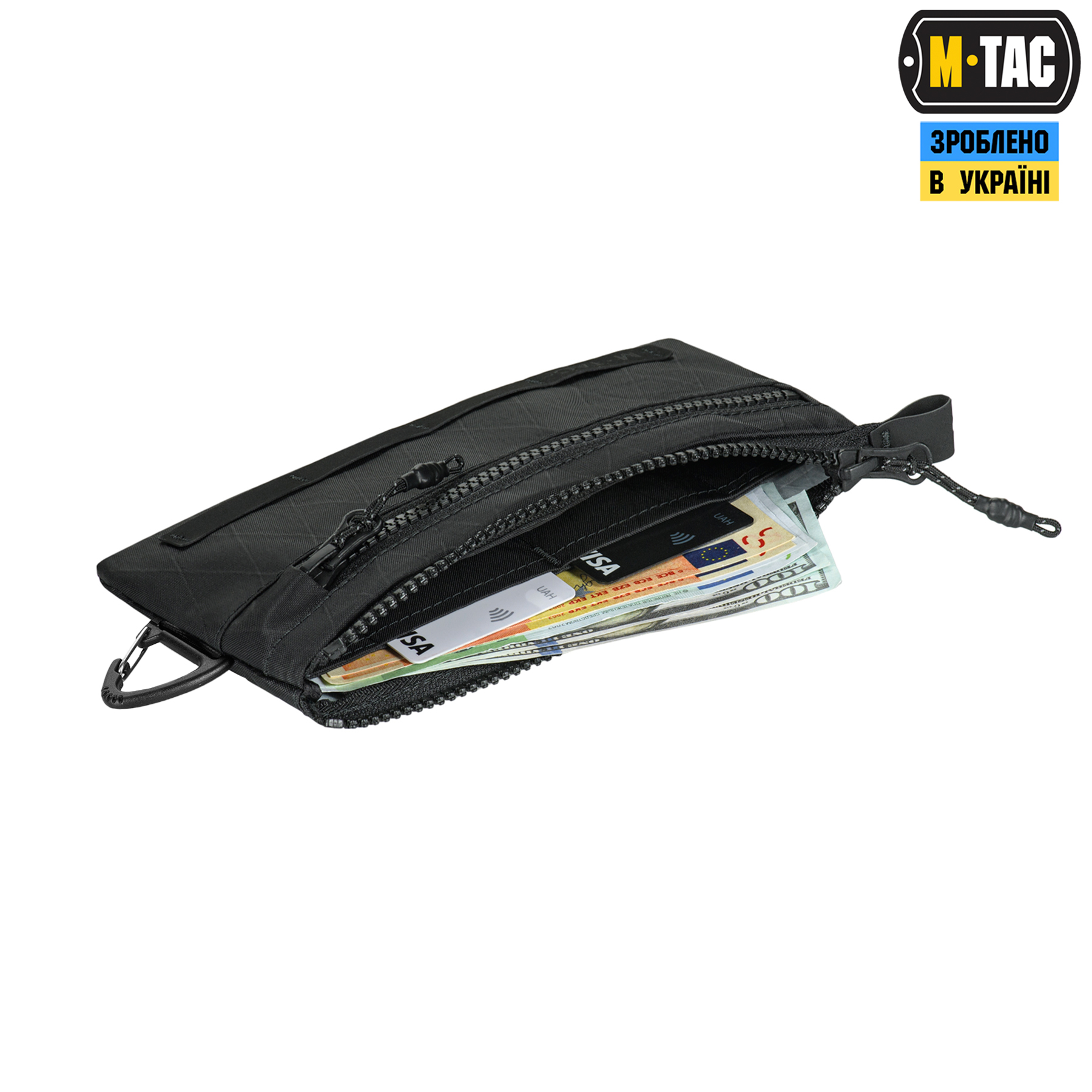 M-Tac кошелек горизонтальный с карабином X-Pac Elite Black — 7