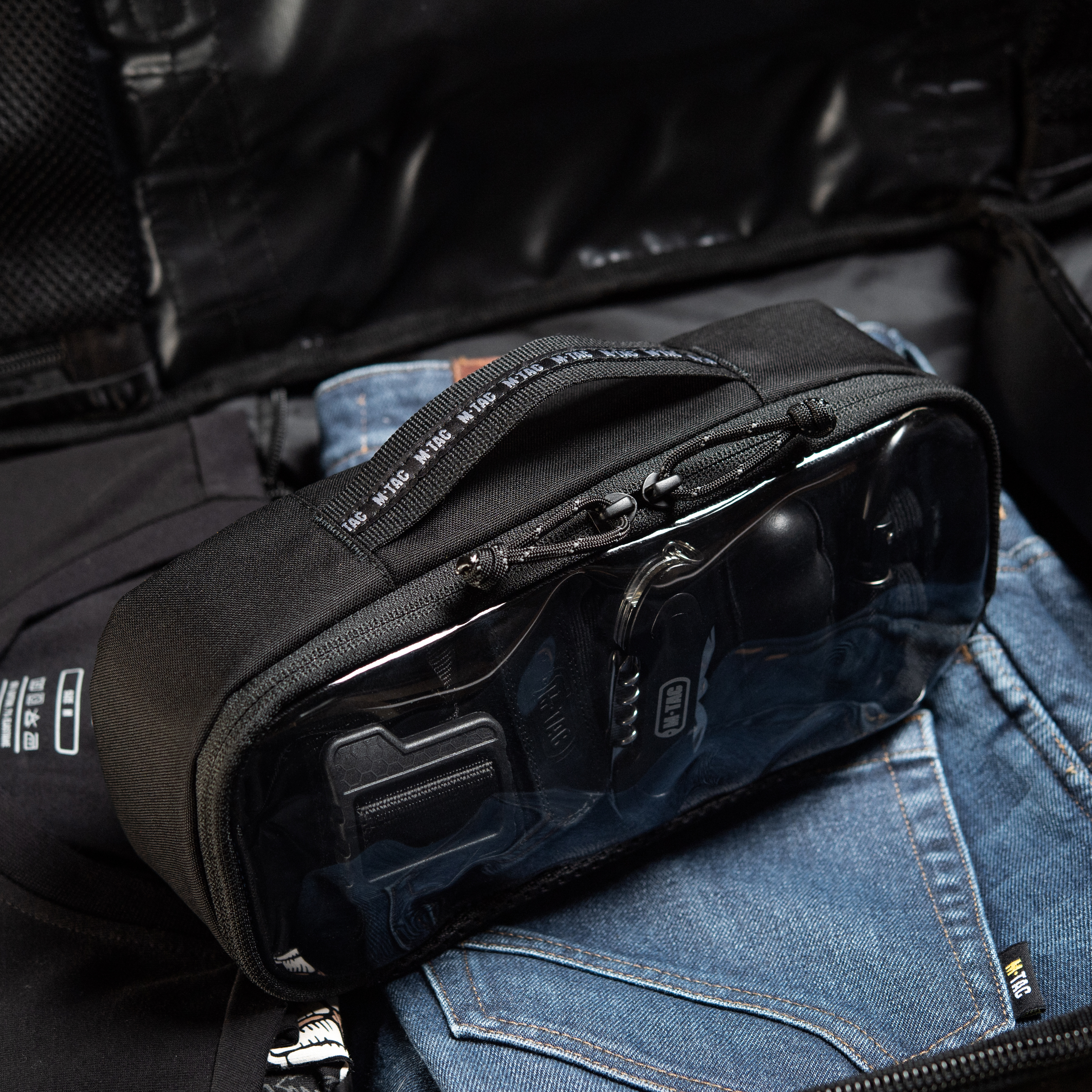 M-Tac органайзер утилитарный прозрачный Elite Medium (26х11 см) Black — 9