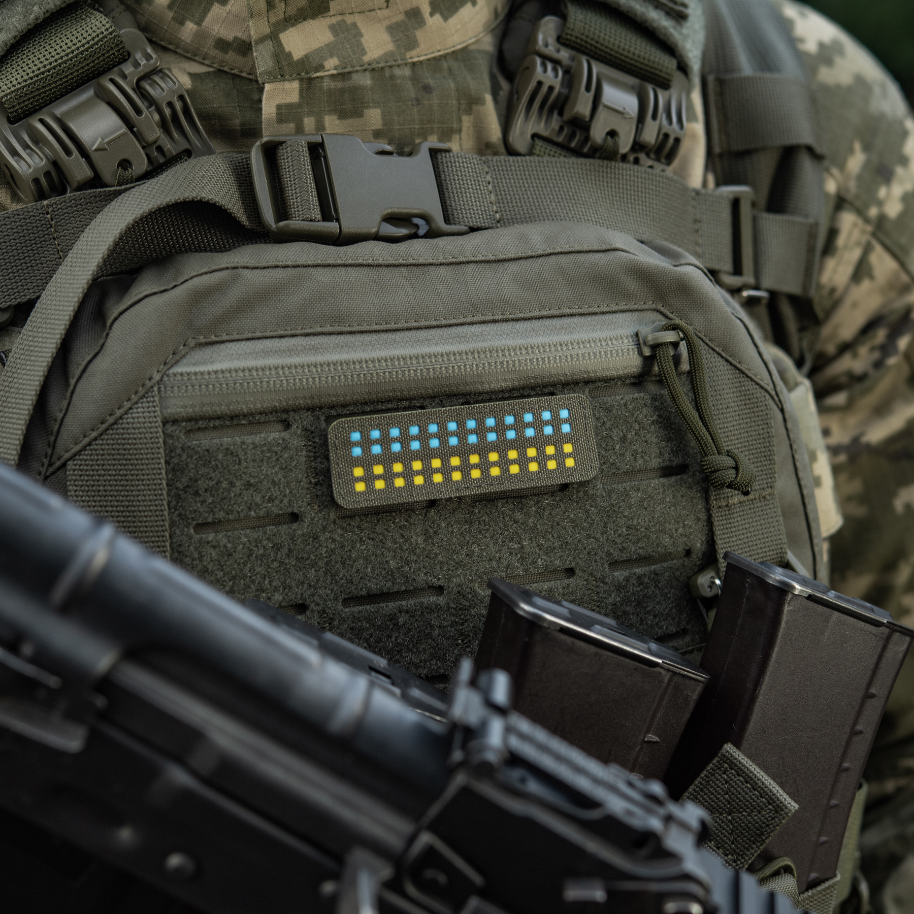 M-Tac нашивка флаг Украины 25х80 Laser Cut Ranger Green/Yellow/Blue/GID — 9