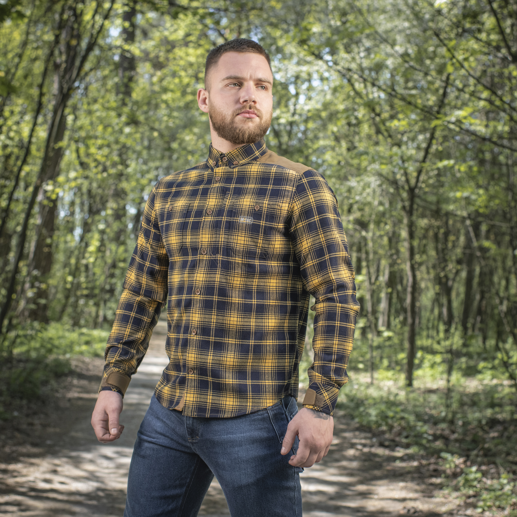 M-Tac рубашка Redneck Shirt Navy Blue/Yellow — 16