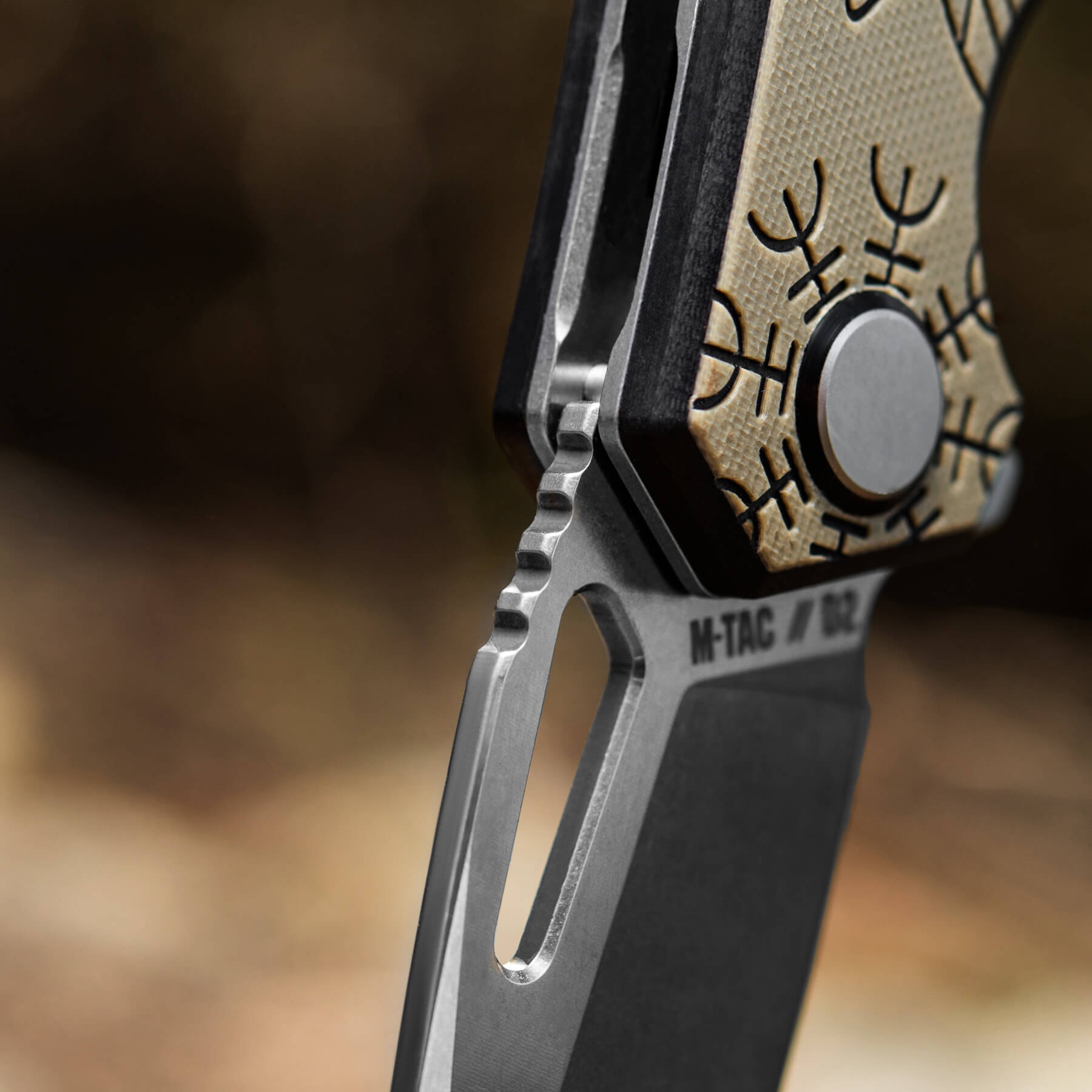 M-Tac нож складной Type 12 Scandinavian Stonewash Black/Sand — 17