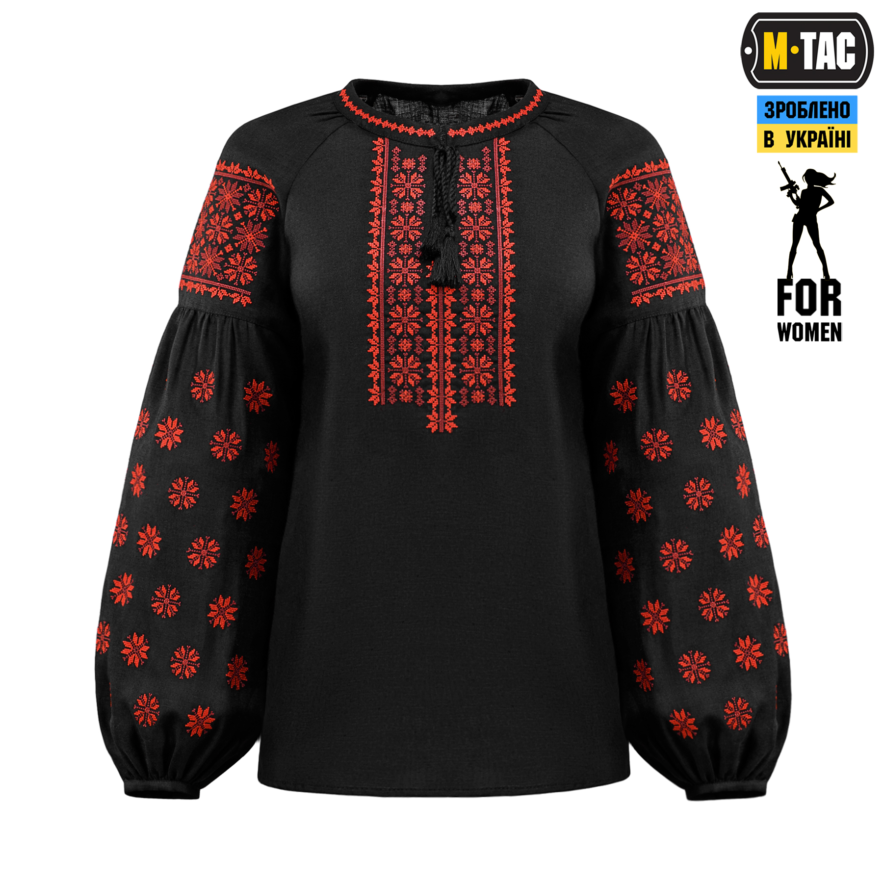 M-Tac вышиванка женская 100% лён тип 2 черная — 3