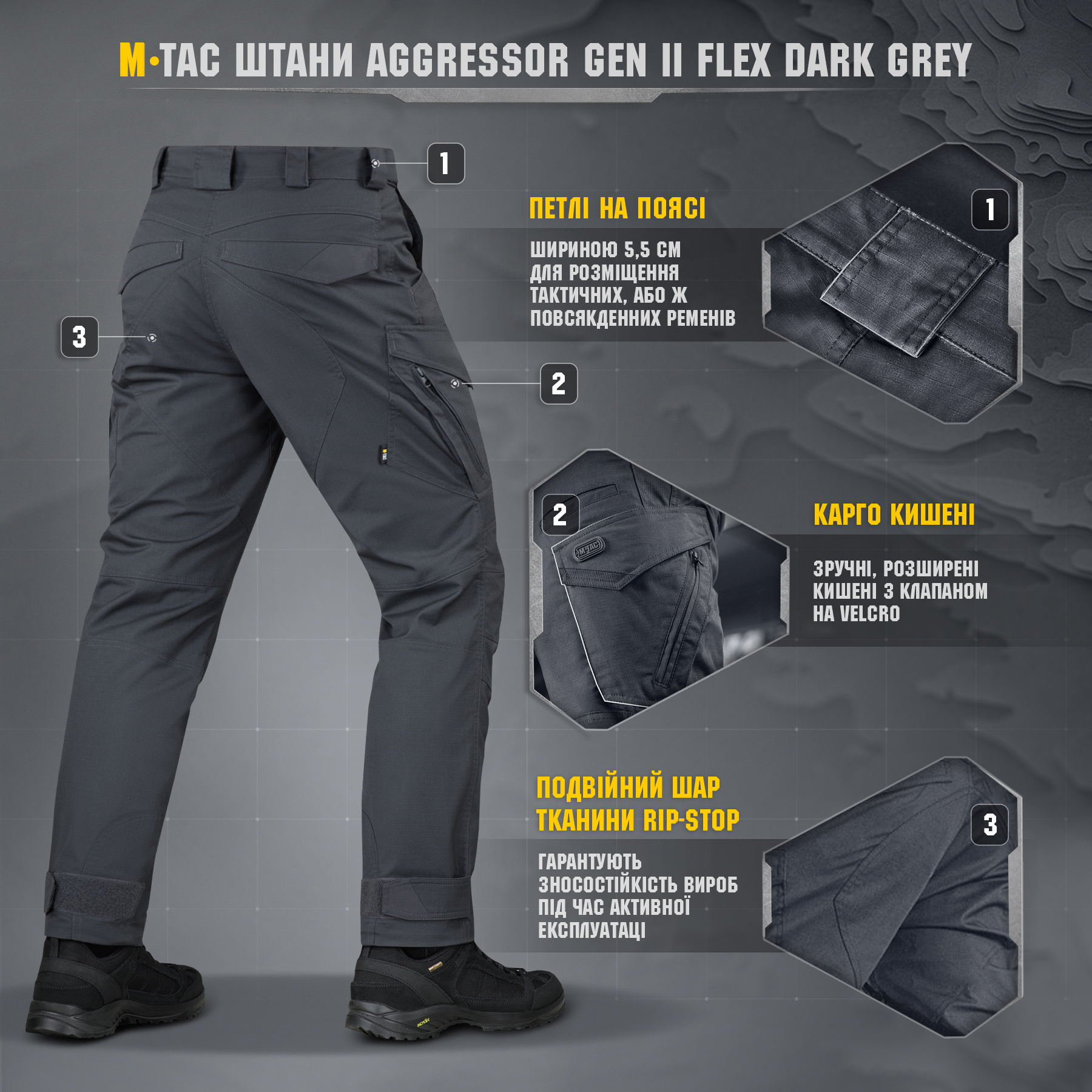 M-Tac брюки Aggressor Gen II Flex Dark Grey — 10
