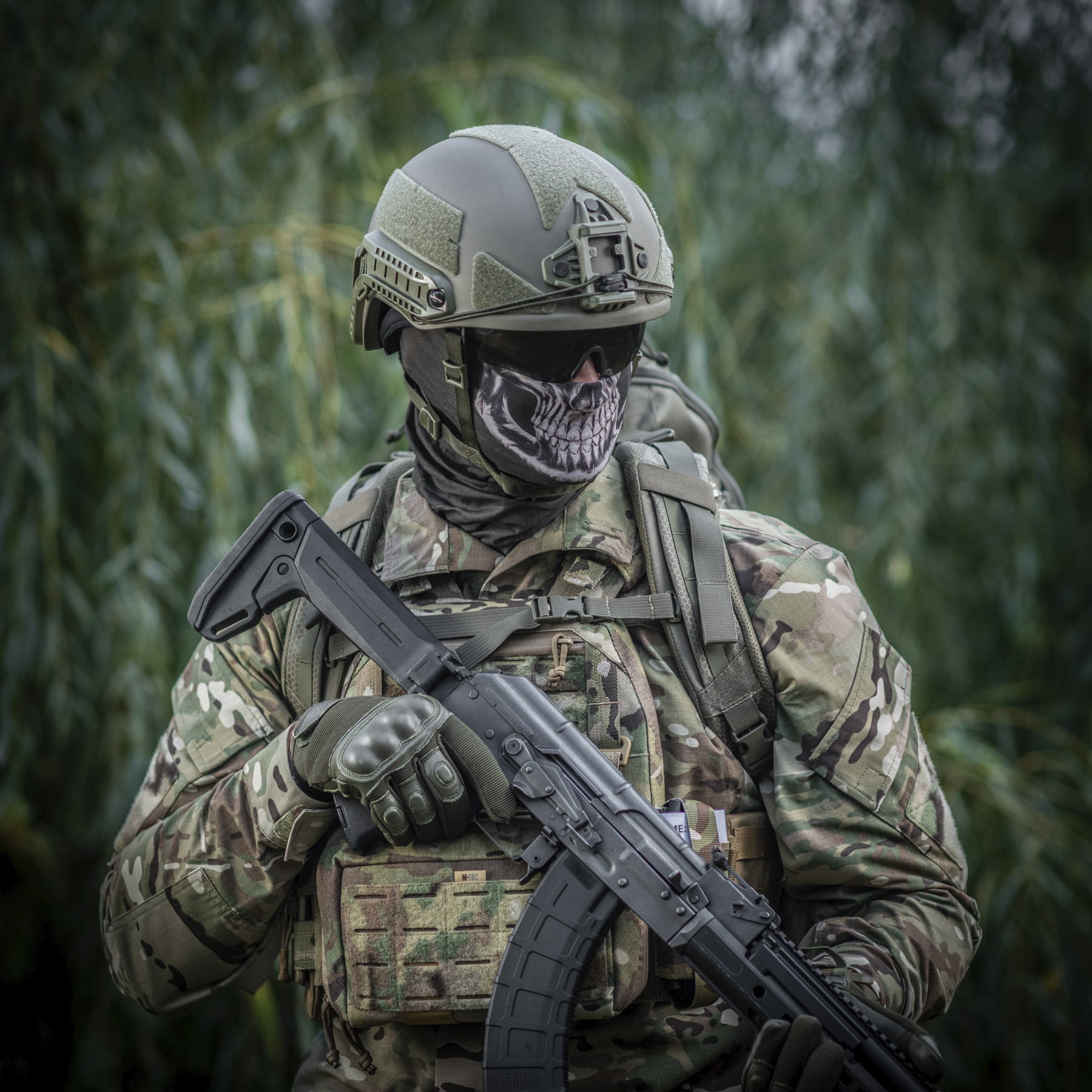 M-Tac шарф-труба облегченный Reaper Skull Olive — 18