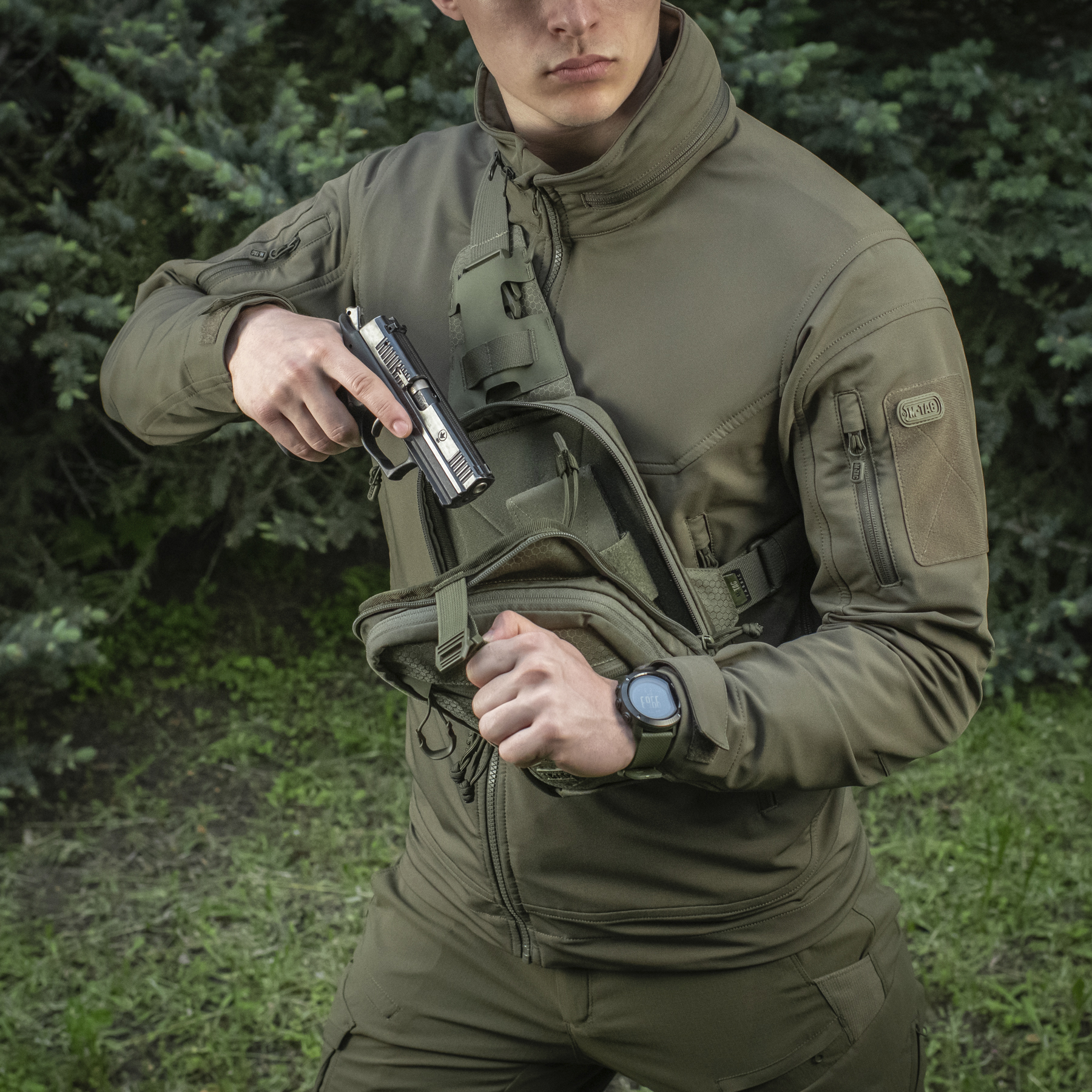 M-Tac сумка Sling Pistol Bag Elite Hex Ranger Green — 8