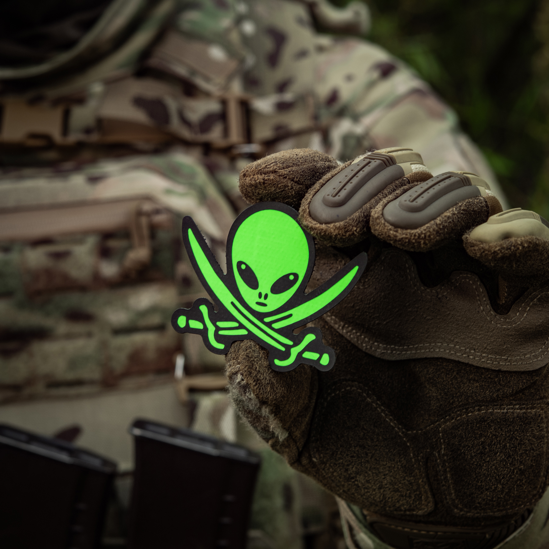 M-Tac нашивка НЛО оператор GID Black/Green — 9