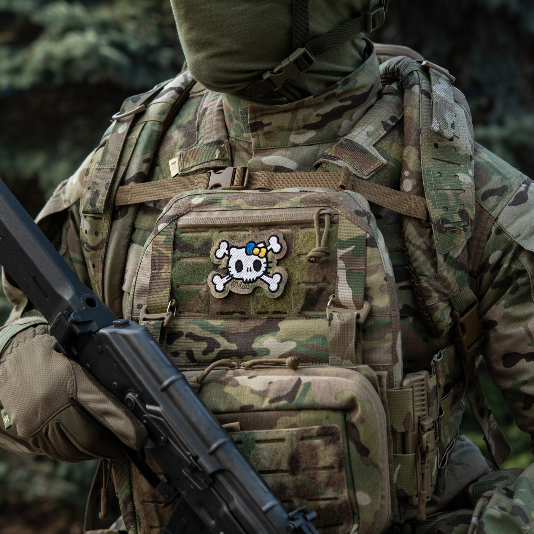 M-Tac нашивка KITTY (вышивка) White/Multicam — 3
