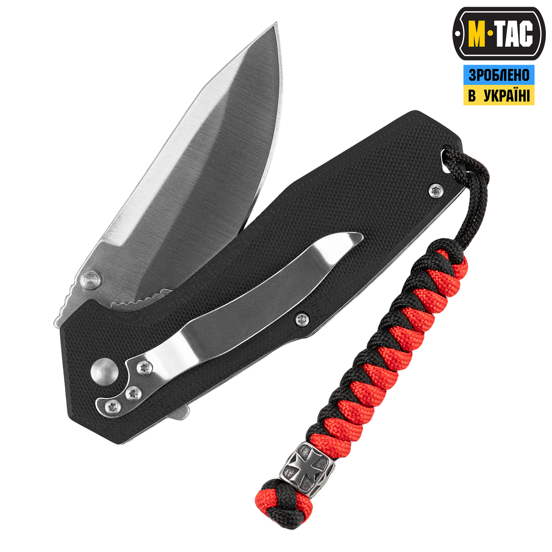 M-Tac темляк Viper Козацкий Крест Steel Black&Red — 3