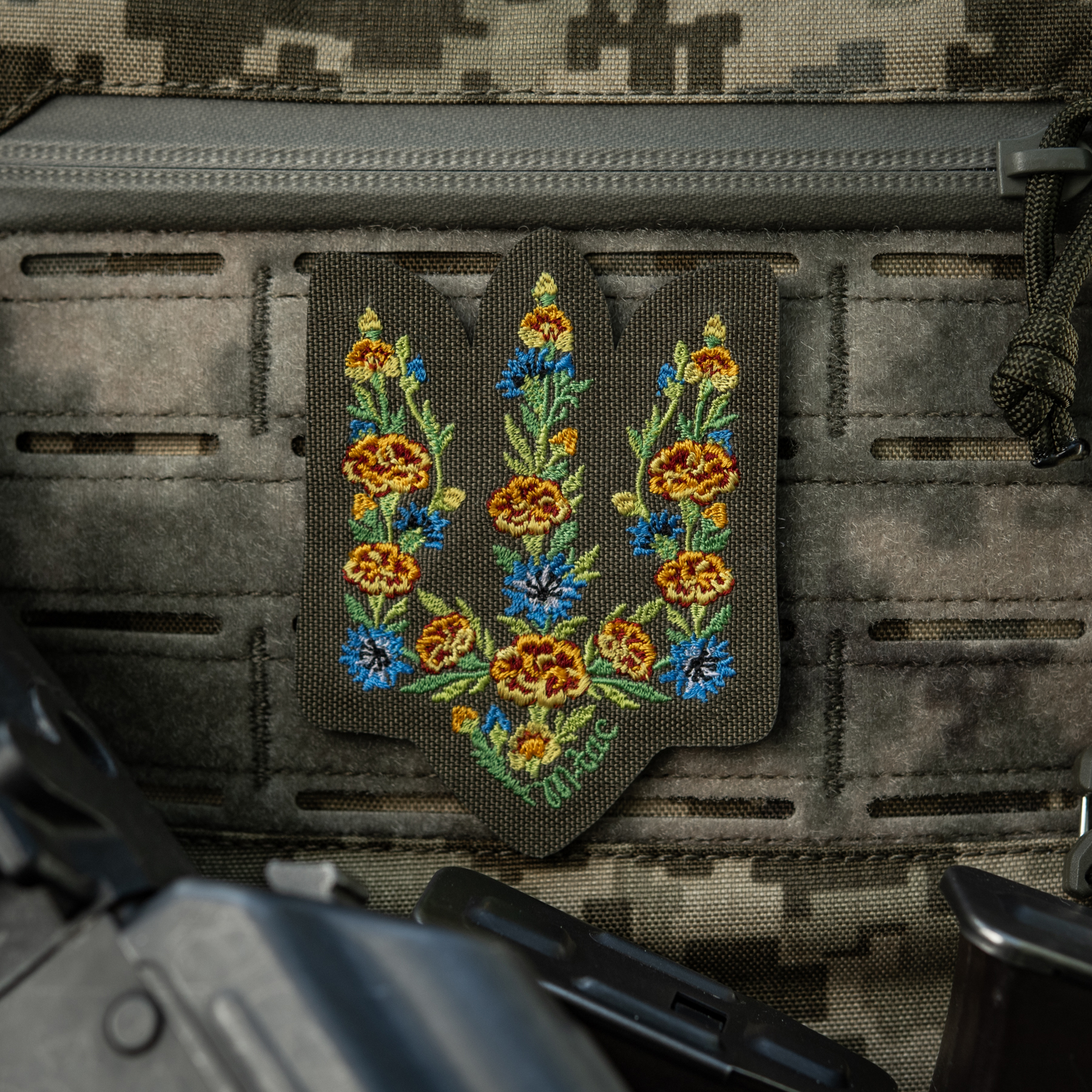M-Tac нашивка Тризуб Чорнобривці (вишивка) Ranger Green — 5