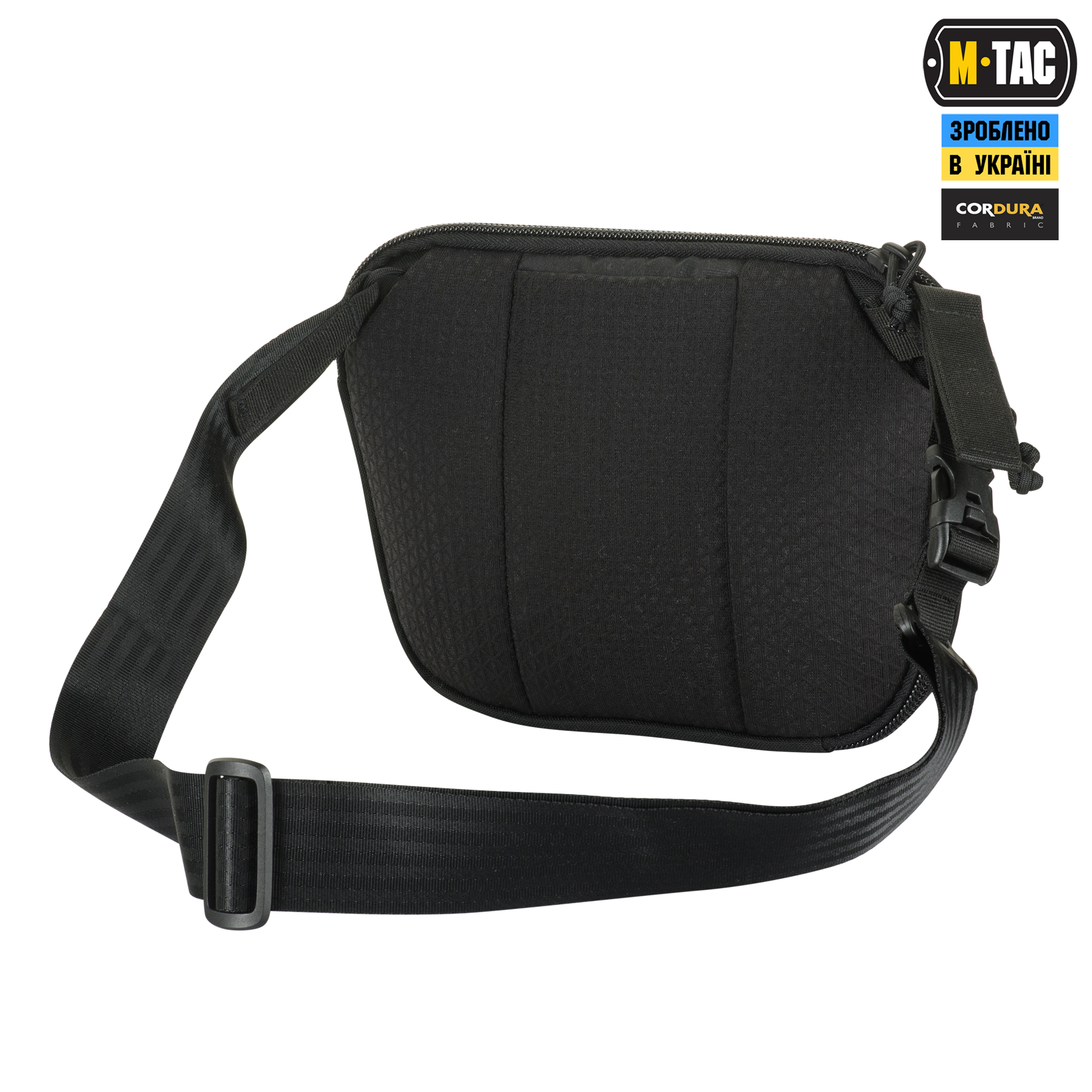 M-Tac сумка Sphaera Hardsling Bag Large с липучкой Elite Black — 5