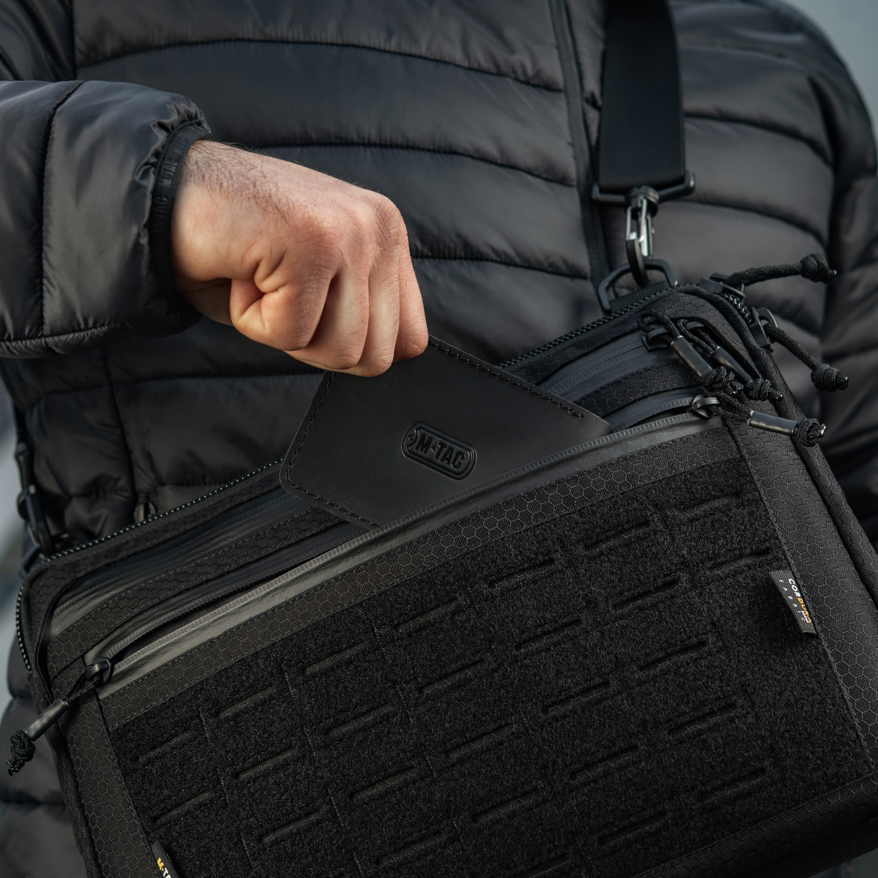 M-Tac сумка Admin Bag Large Elite с липучкой Hex Black — 30