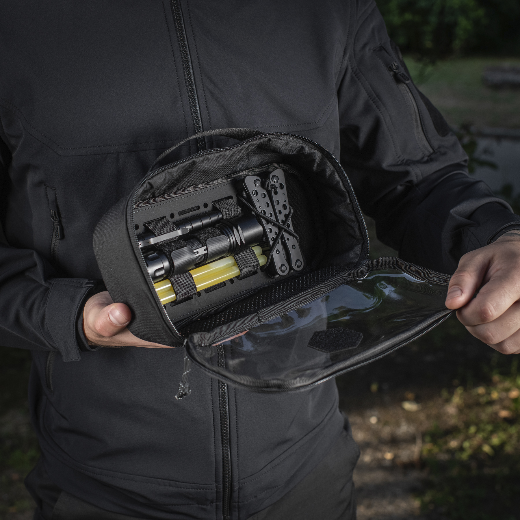 M-Tac органайзер утилитарный прозрачный Elite Medium Gen.II Black — 16