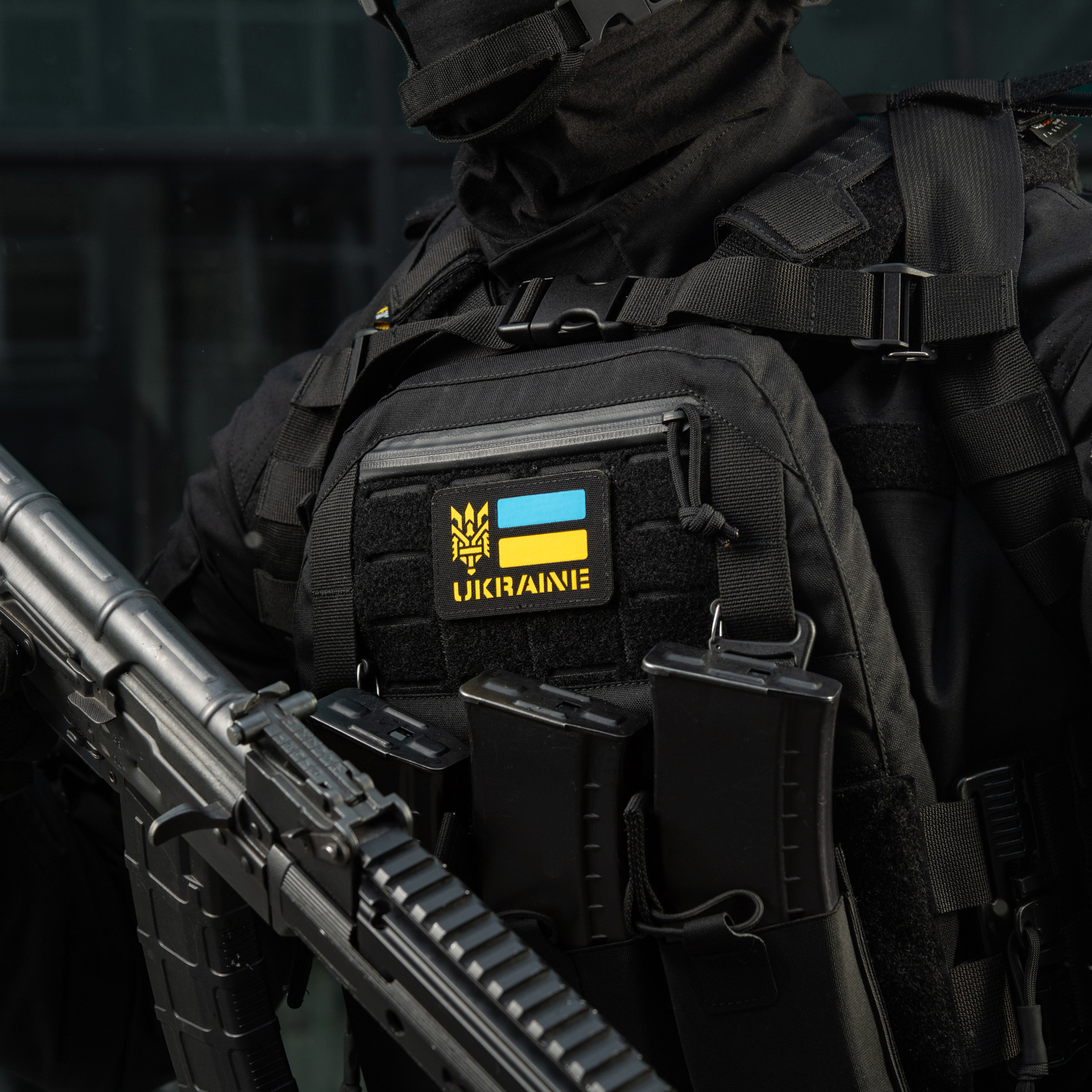 M-Tac нашивка Ukraine (с Тризубом) Laser Cut Black/Yellow/Blue/GID — 6