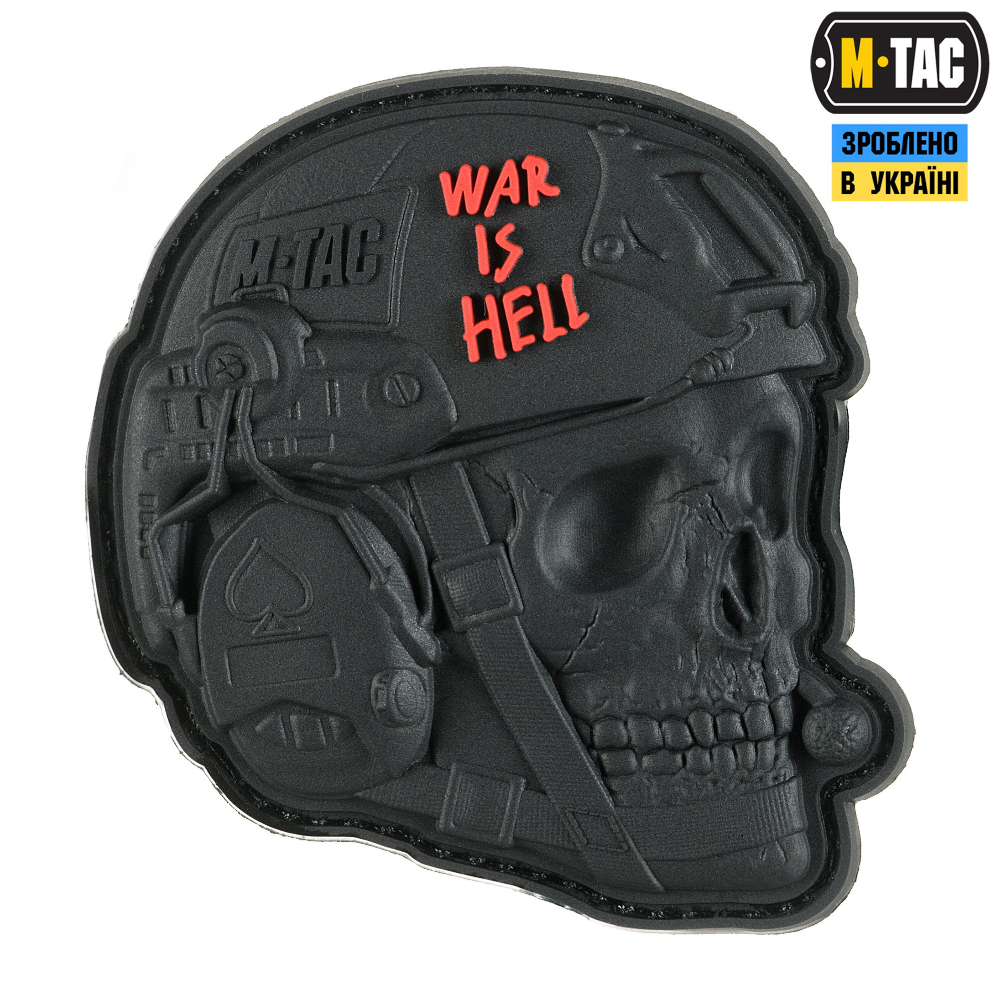 M-Tac нашивка War is Hell 3D PVC Black — 2