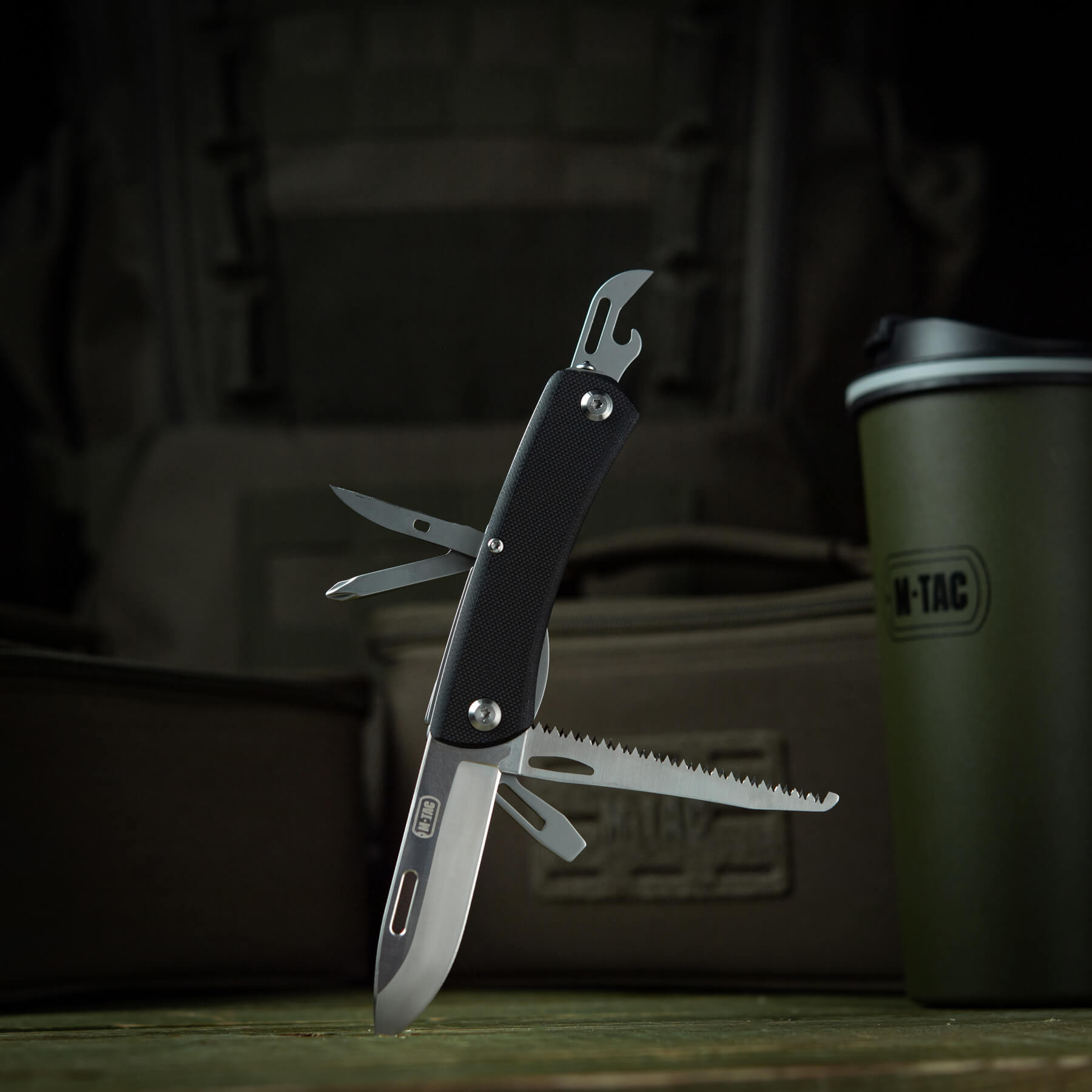 M-Tac нож складной Type 9 (6 инструментов) Black/Steel — 35