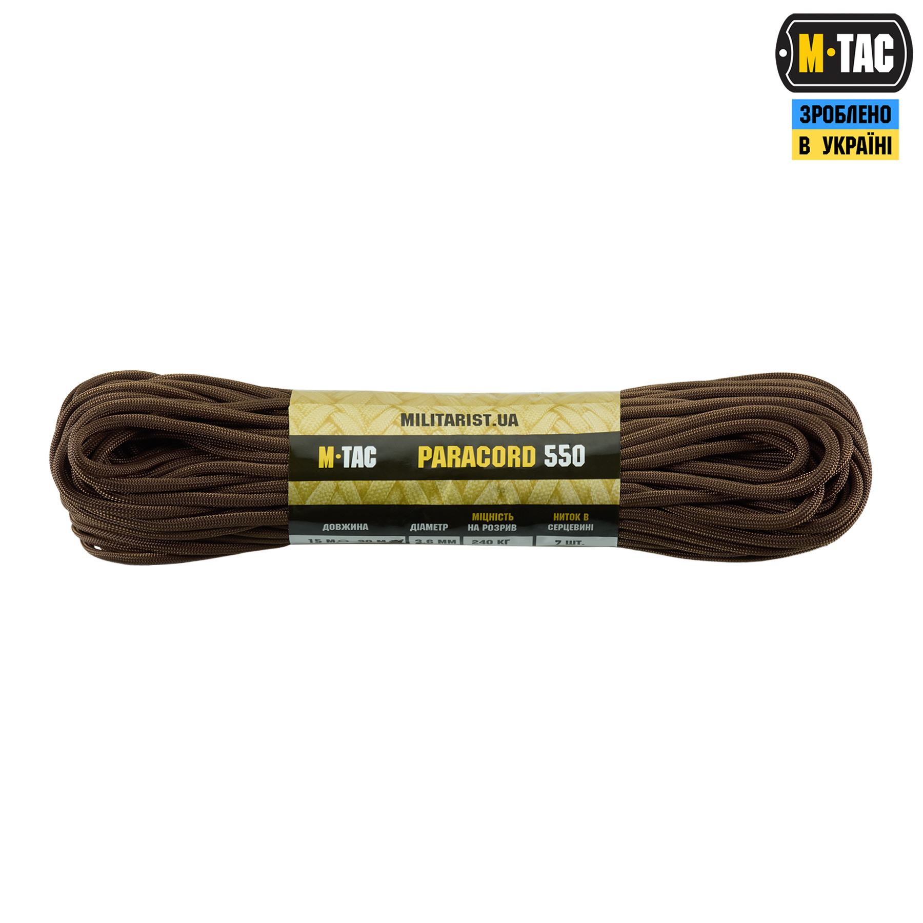 M-Tac паракорд 550 type III 30m Brown — 2