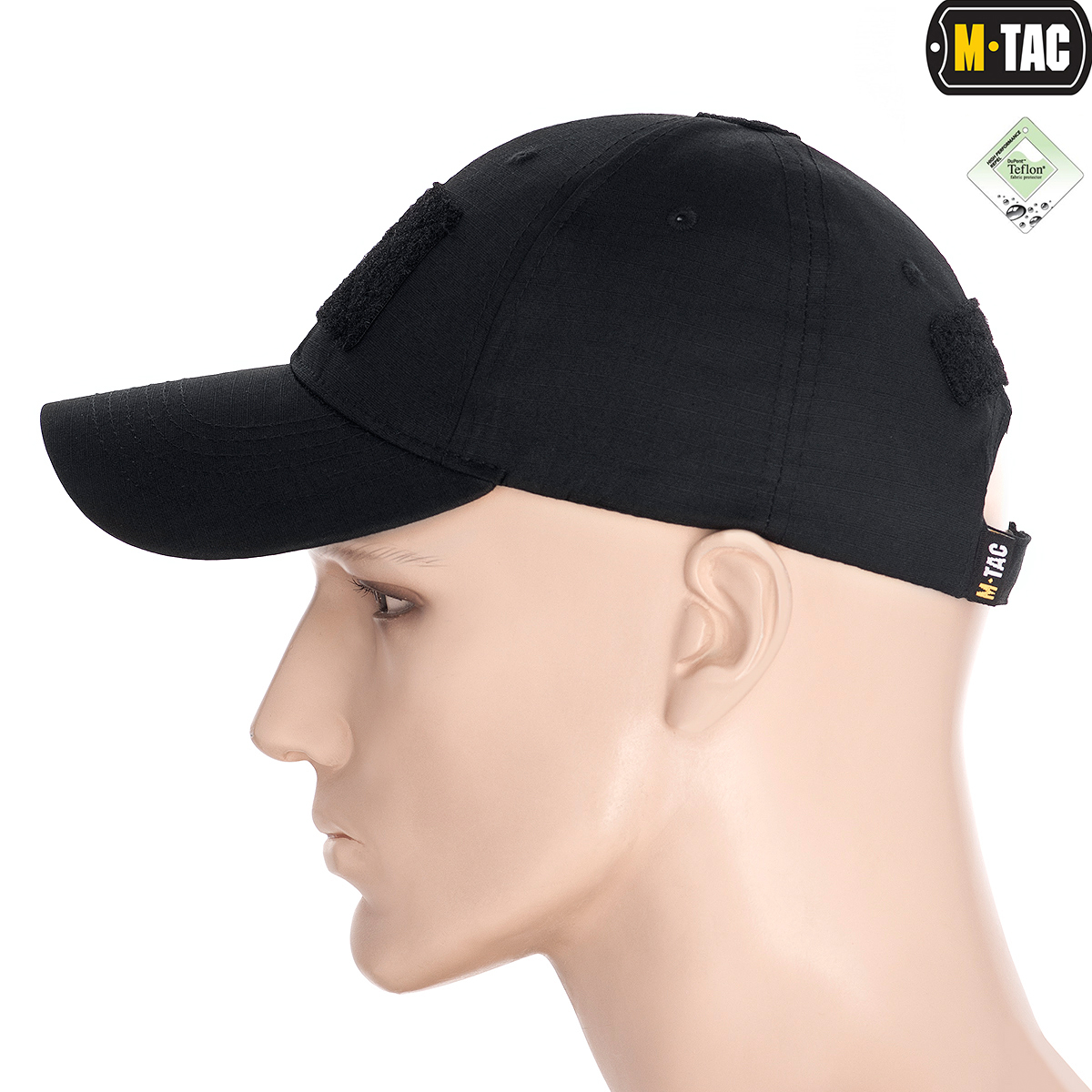 M-Tac бейсболка с липучкой Flex рип-стоп Black — 3