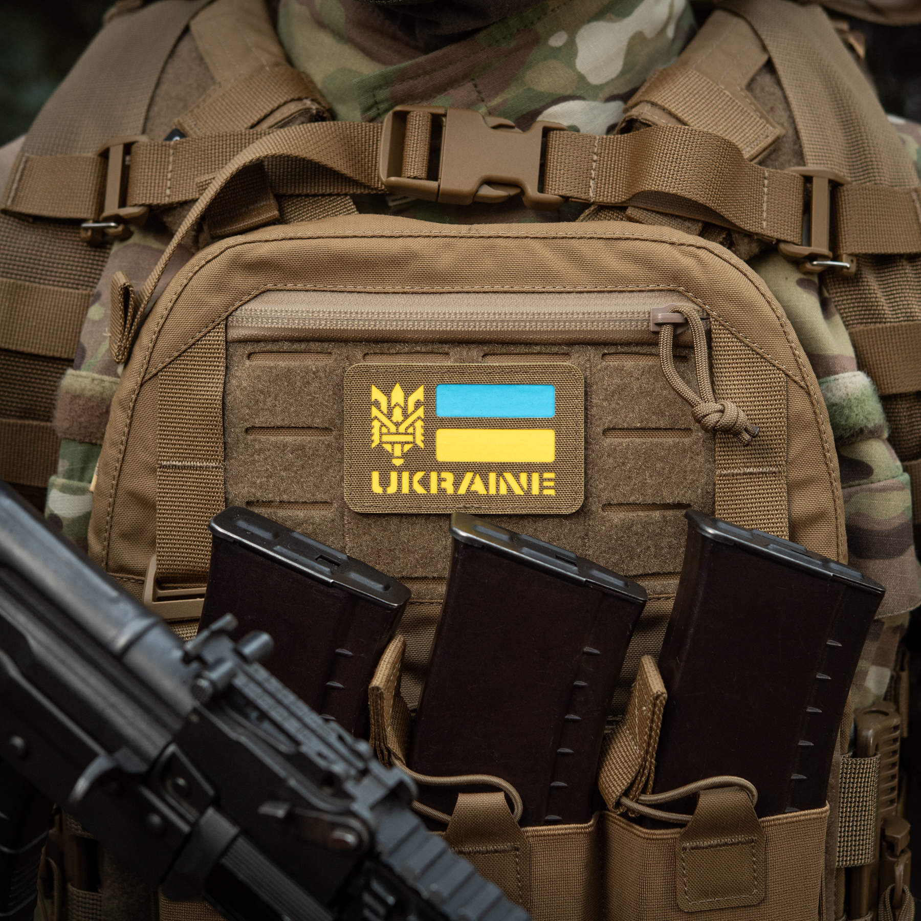 M-Tac нашивка Ukraine (с Тризубом) Laser Cut Coyote/Yellow/Blue/GID — 6