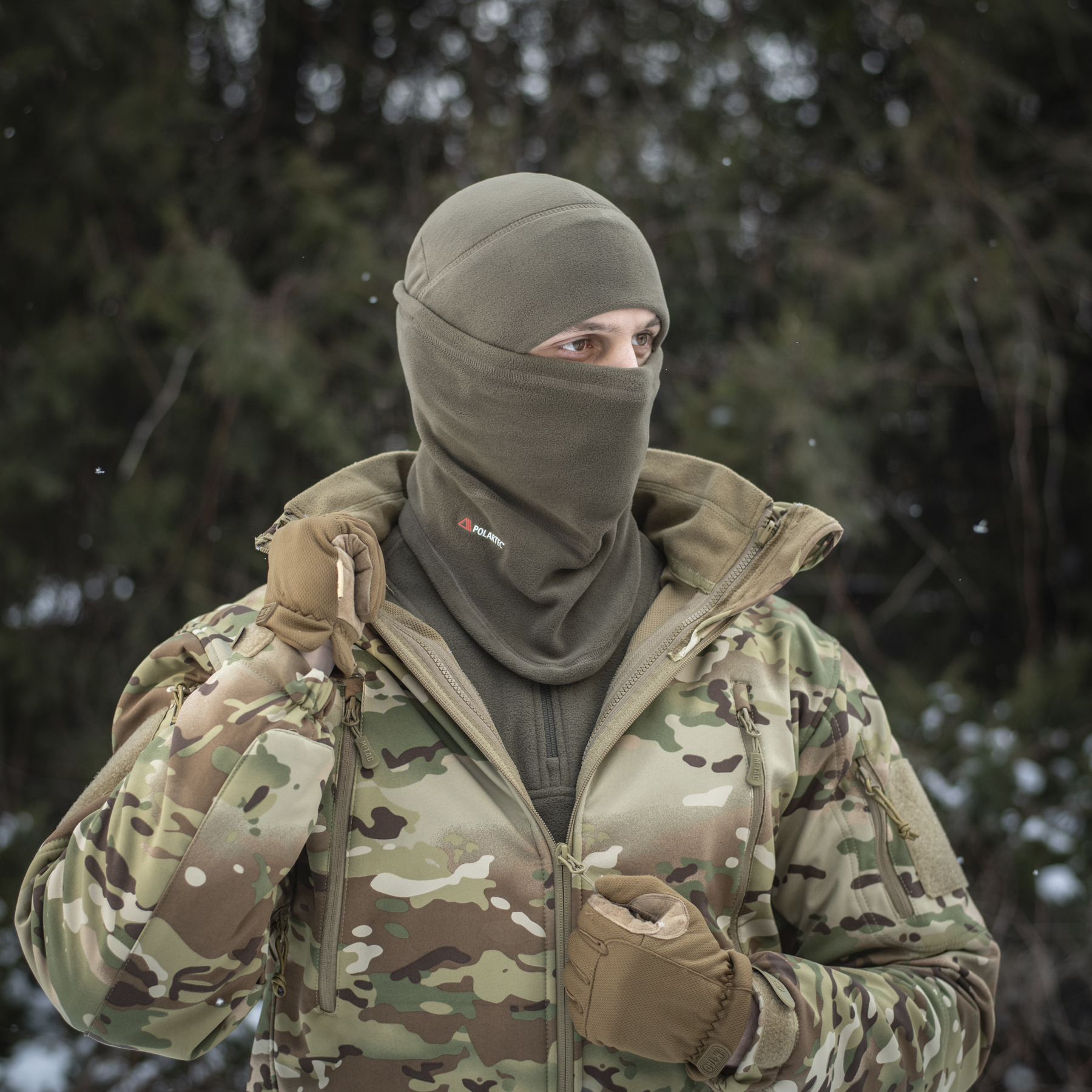 M-Tac шарф-труба анатомический с затяжкой Polartec Dark Olive — 10