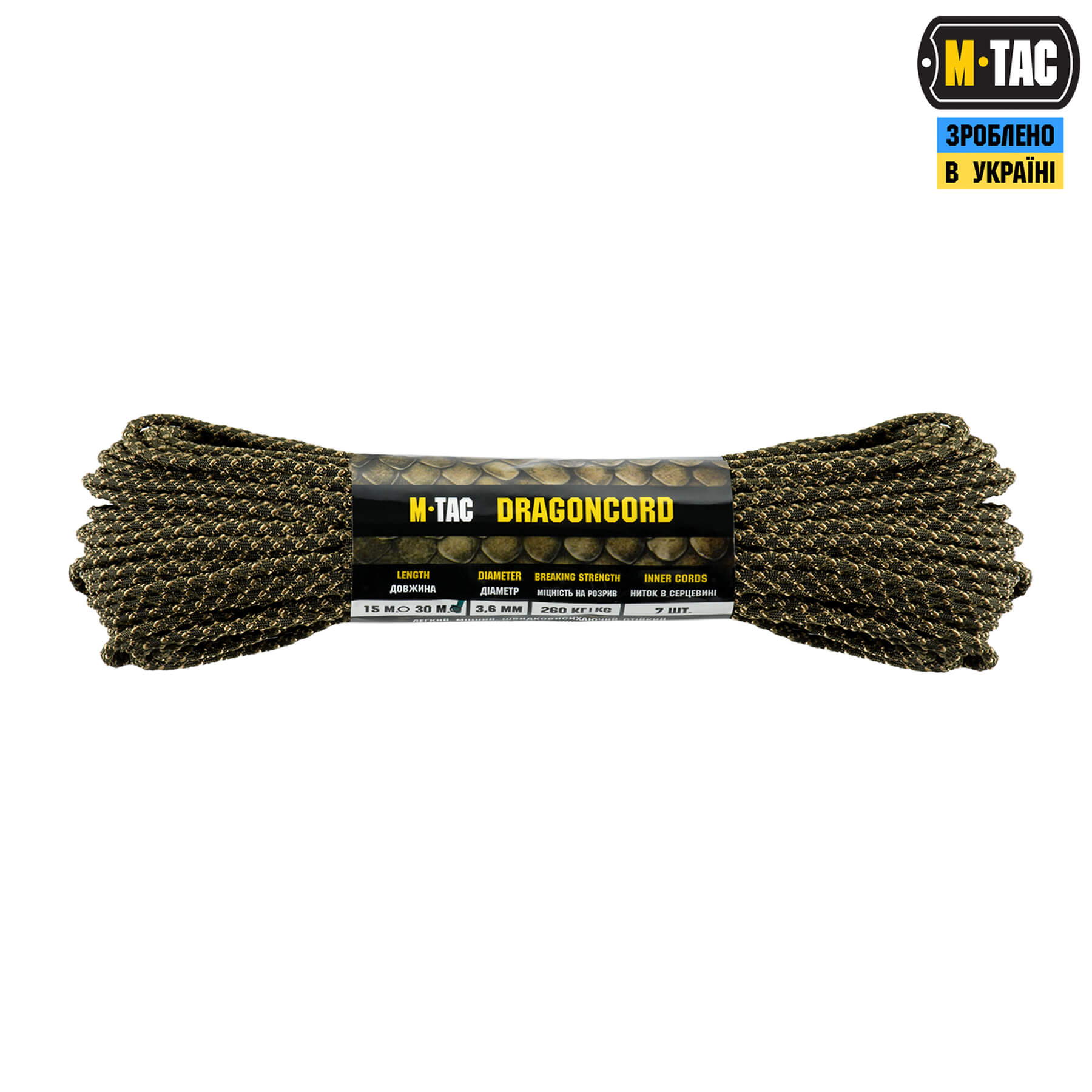 M-Tac паракорд Dragon Cord 30m OD Green/Coyote — 2
