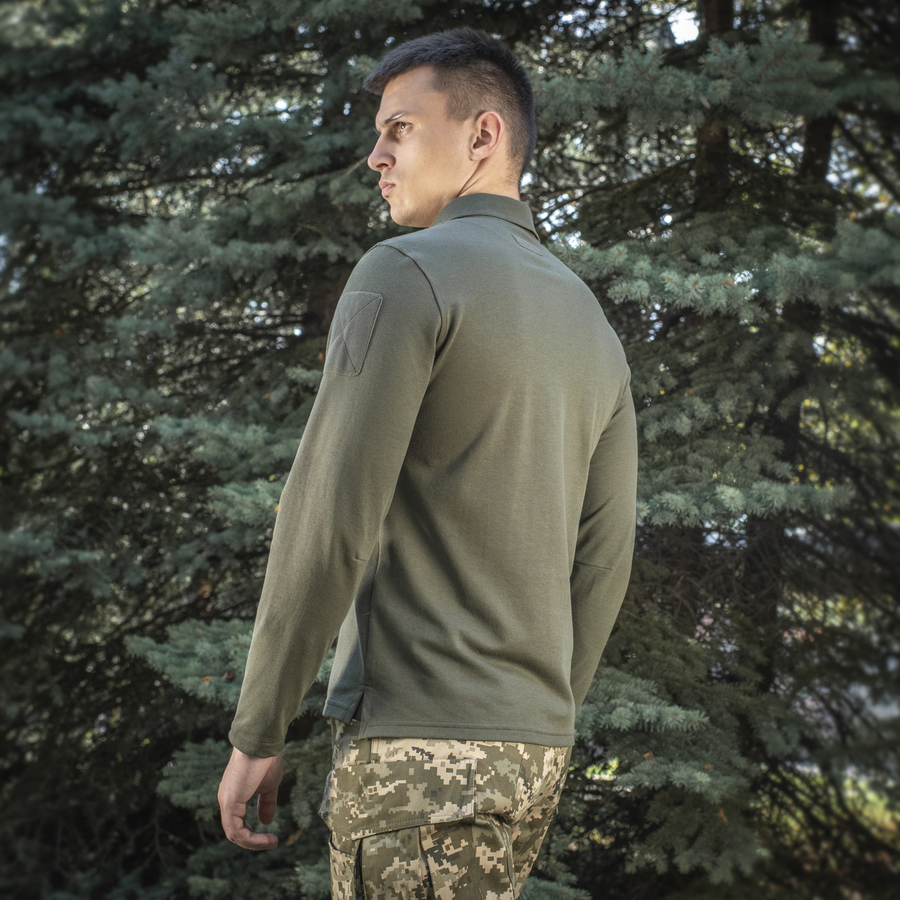 M-Tac поло тактическое длинный рукав 65/35 Army Olive — 7