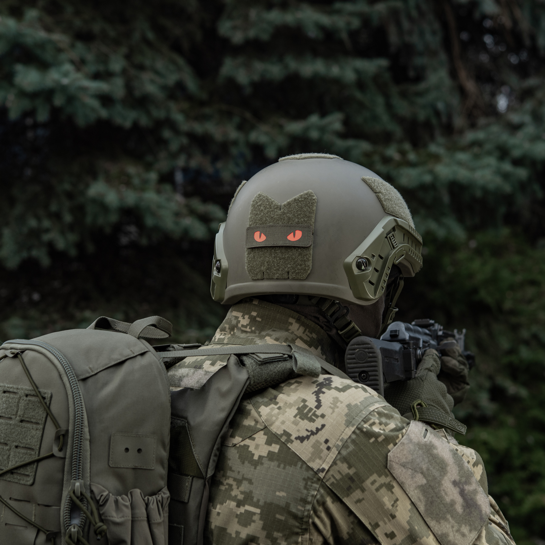 M-Tac нашивка Cat Eyes Laser Cut Ranger Green/Red/GID — 16