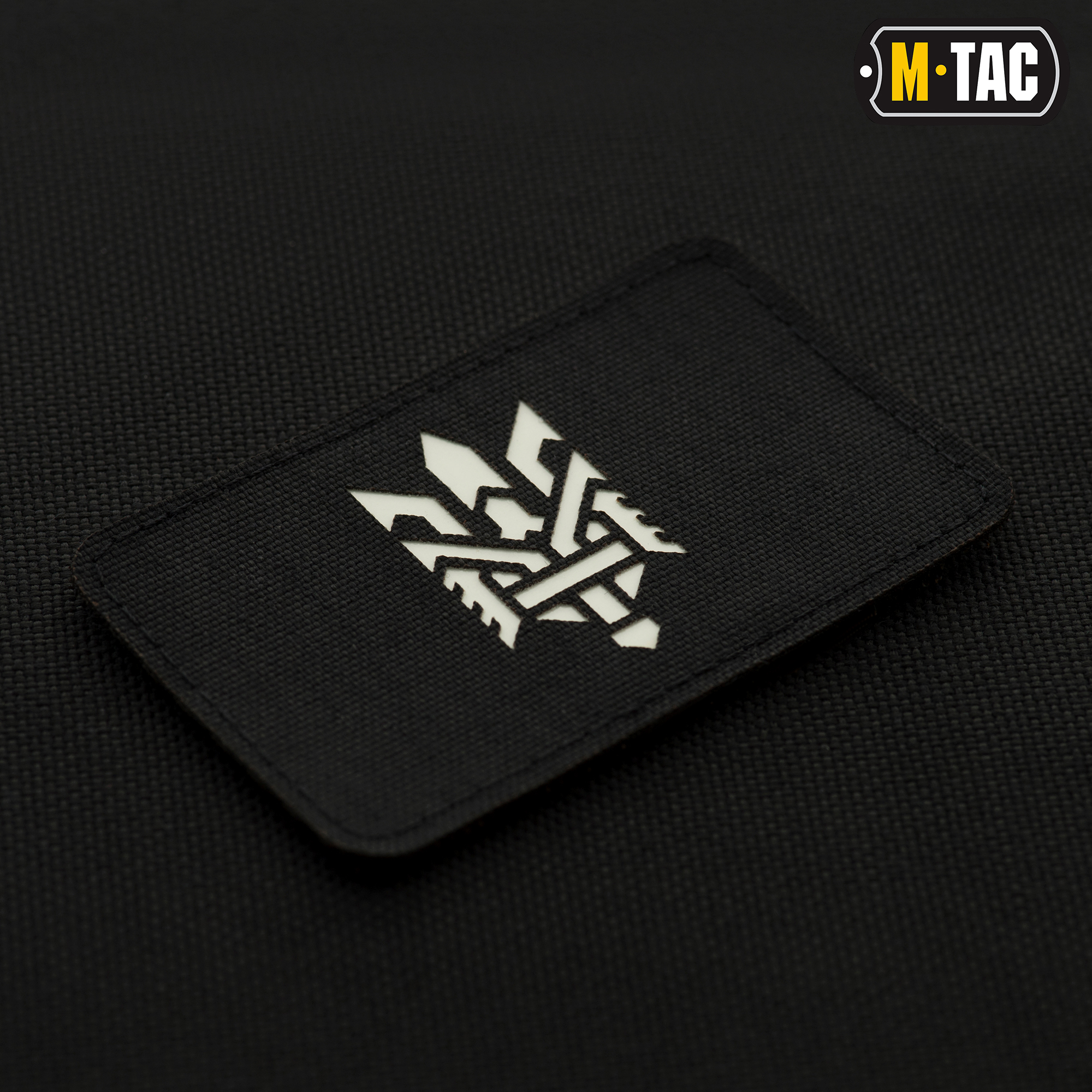 M-Tac нашивка Тризуб (стилизация) Laser Cut горизонтальная Black/GID — 4