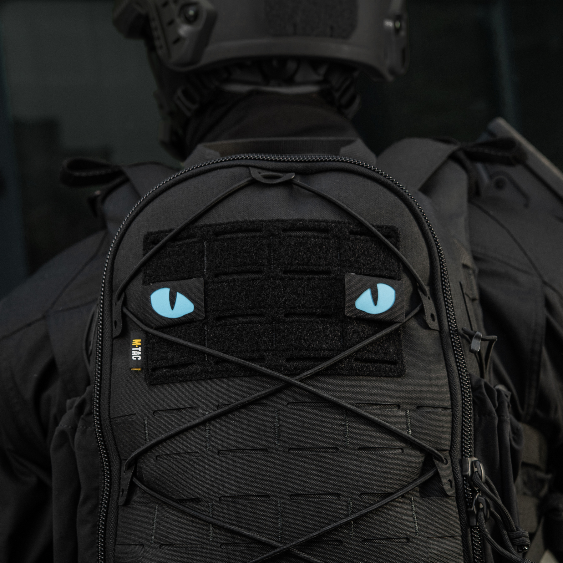 M-Tac нашивка Tiger Eyes Laser Cut (пара) Black/Blue/GID — 12