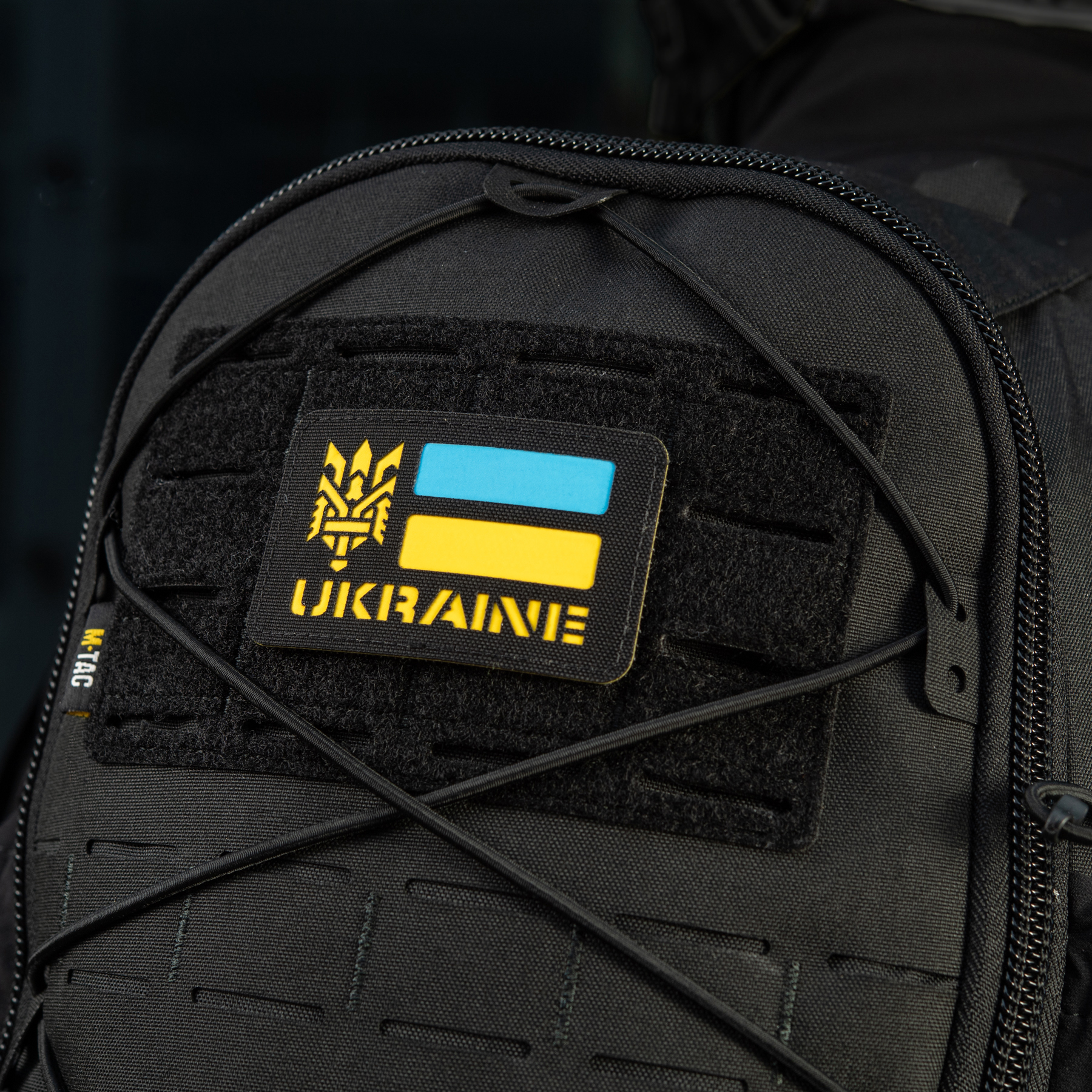 M-Tac нашивка Ukraine (с Тризубом) Laser Cut Black/Yellow/Blue/GID — 14