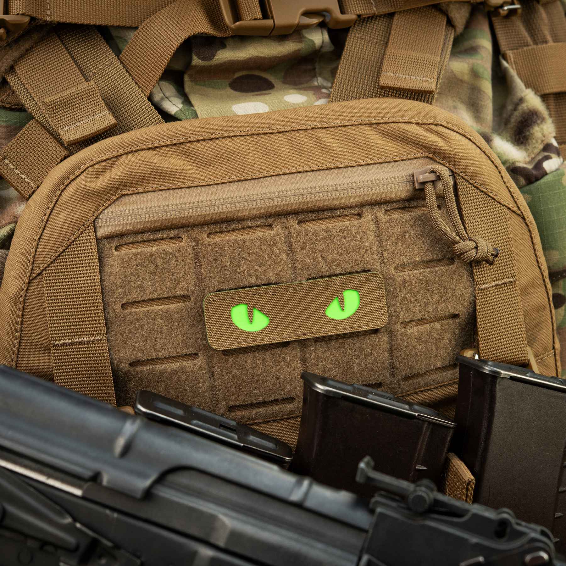 M-Tac нашивка Cat Eyes Laser Cut Coyote/Green/GID — 10