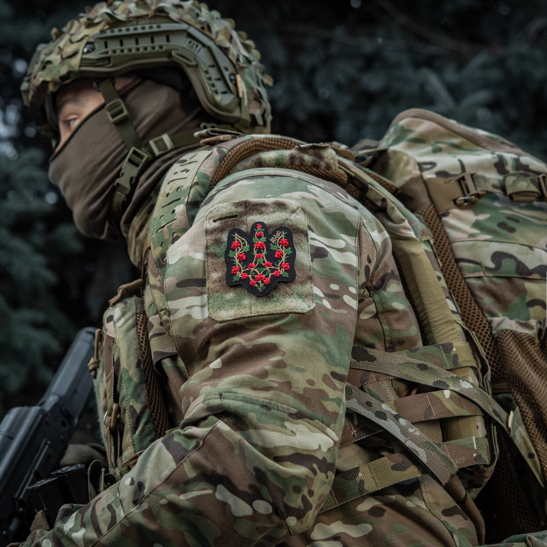 M-Tac нашивка Тризуб калина (вишивка) Black — 10