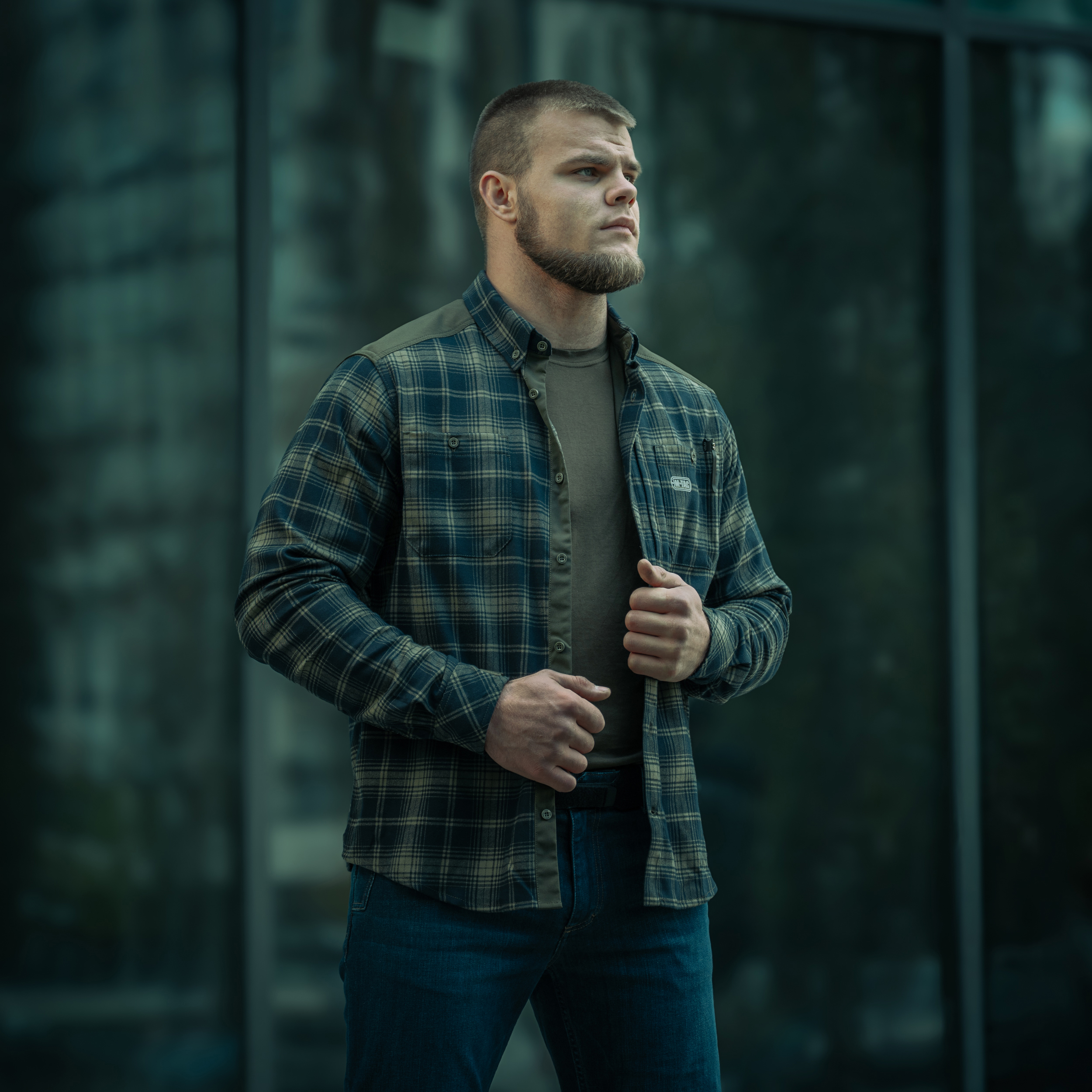 M-Tac рубашка Redneck Shirt Olive/Navy Blue — 36