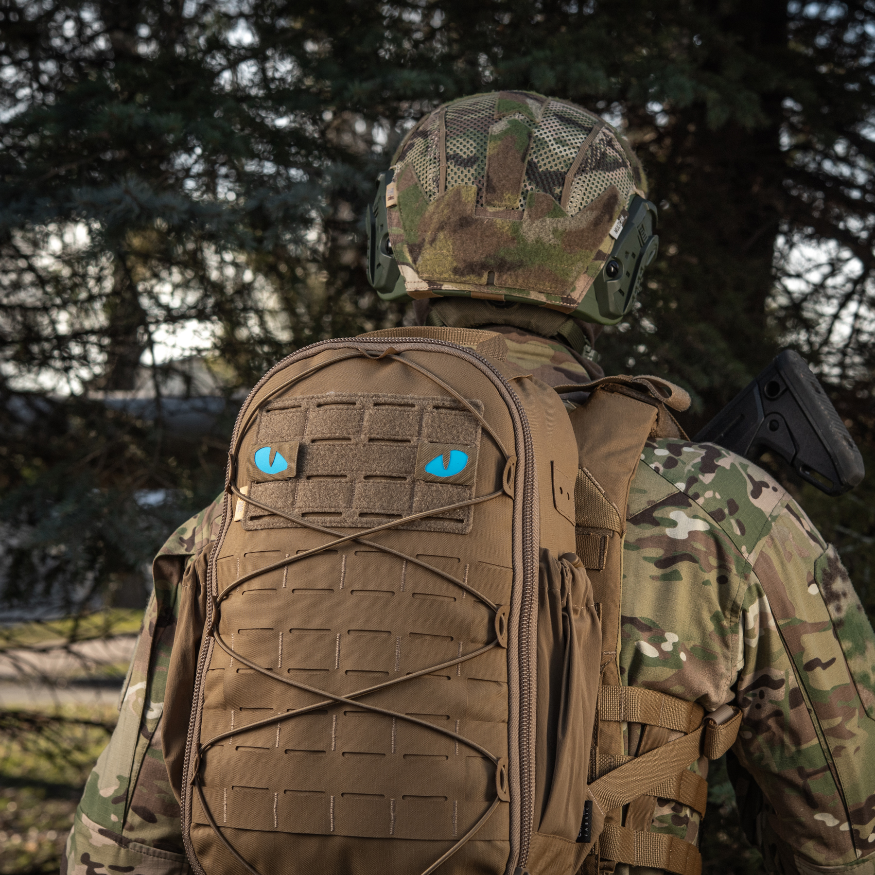 M-Tac нашивка Tiger Eyes Laser Cut (пара) Coyote/Blue/GID — 11