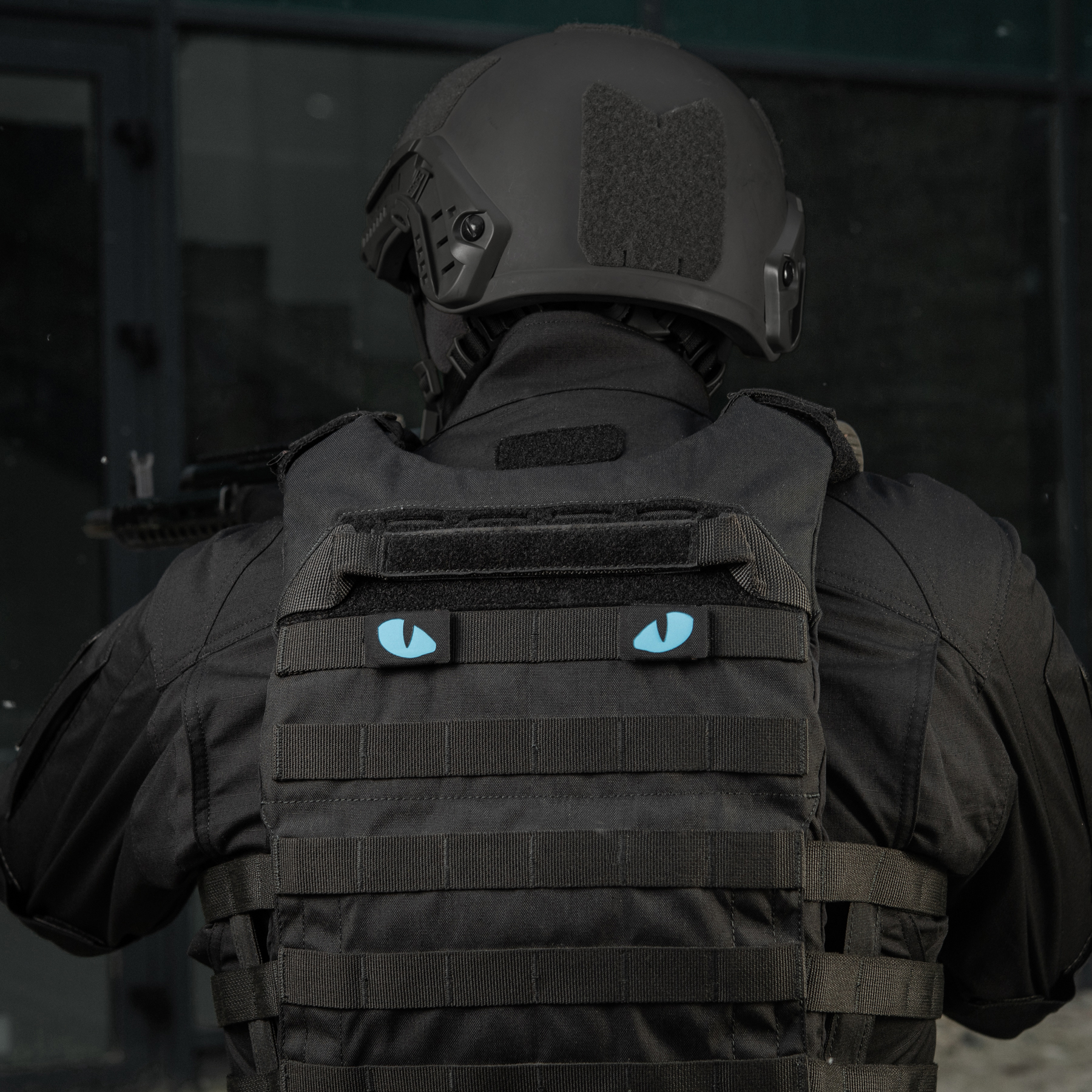 M-Tac нашивка Tiger Eyes Laser Cut (пара) Black/Blue/GID — 18