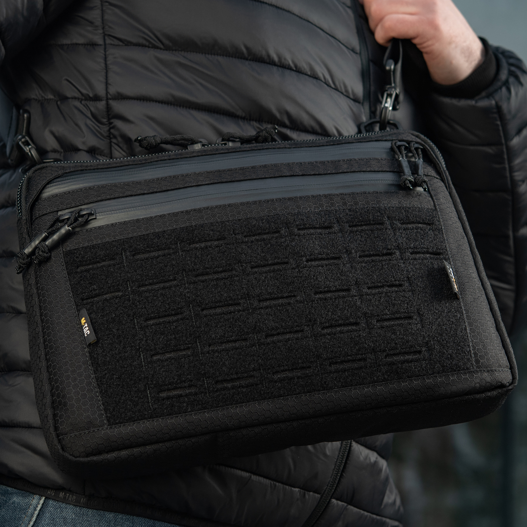 M-Tac сумка Admin Bag Large Elite с липучкой Hex Black — 16