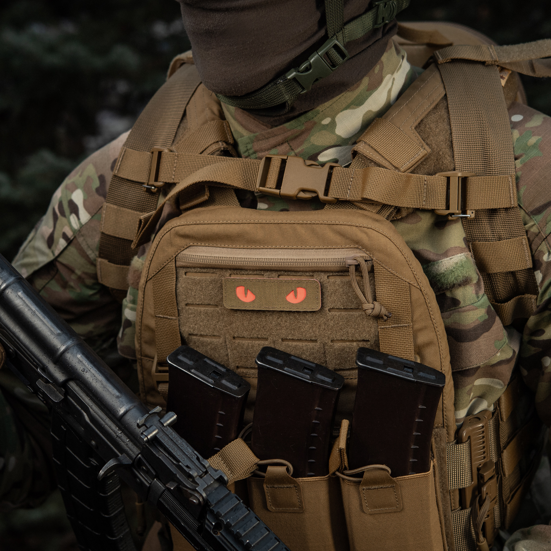 M-Tac нашивка Cat Eyes Laser Cut Coyote/Red/GID — 5
