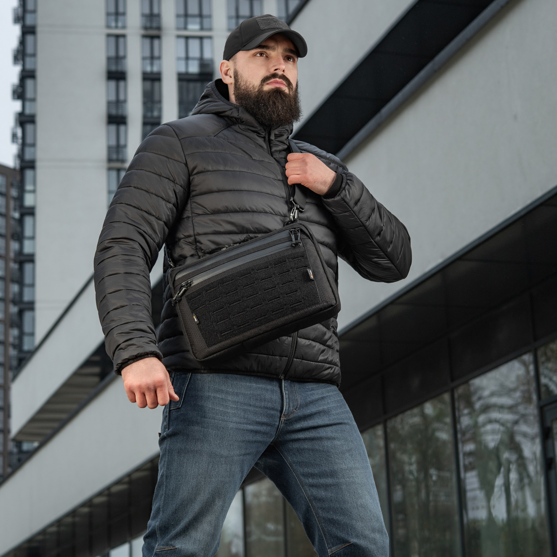 M-Tac сумка Admin Bag Large Elite с липучкой Hex Black — 14