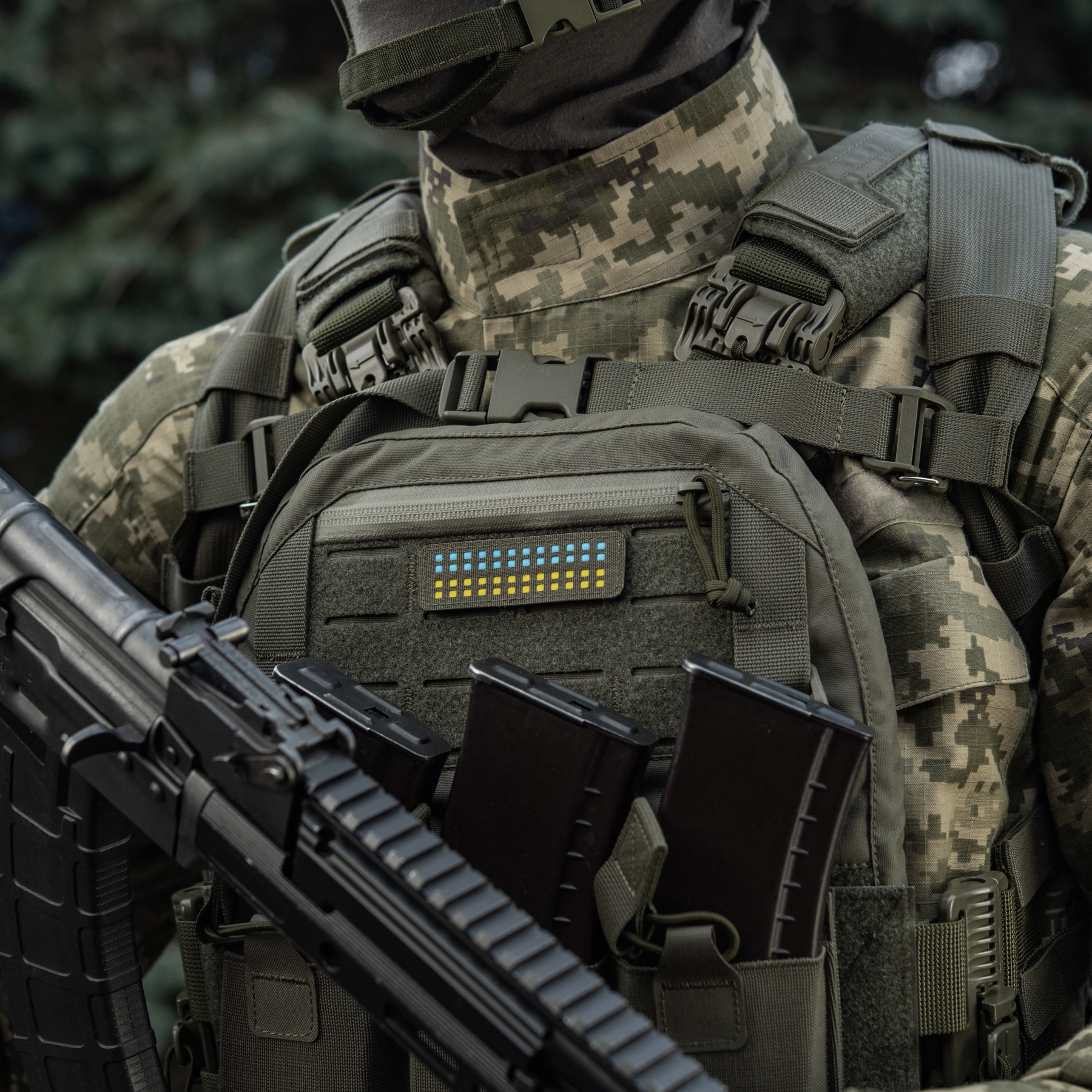M-Tac нашивка флаг Украины 25х80 Laser Cut Ranger Green/Yellow/Blue/GID — 7