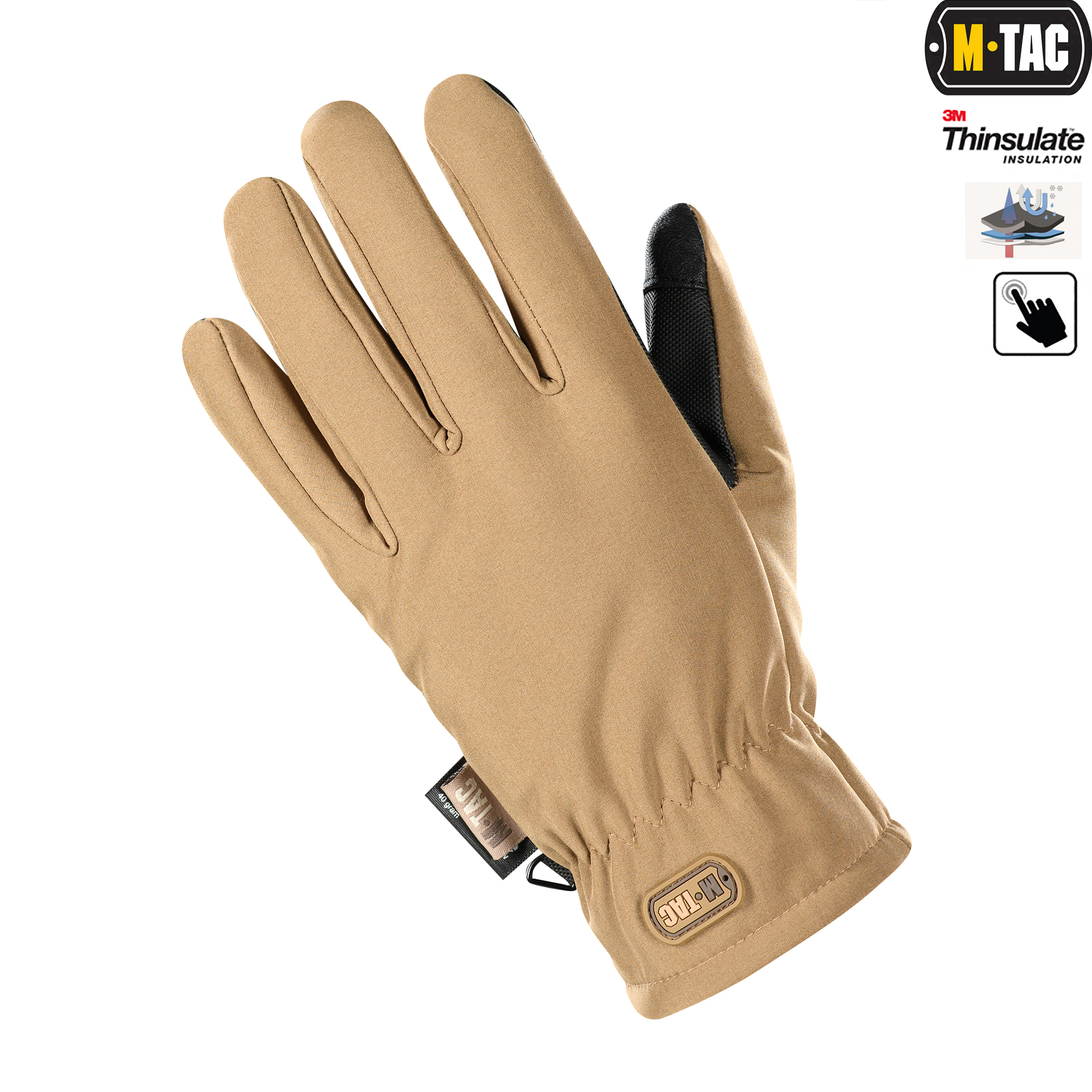 M-Tac перчатки Soft Shell Thinsulate Coyote Brown — 4