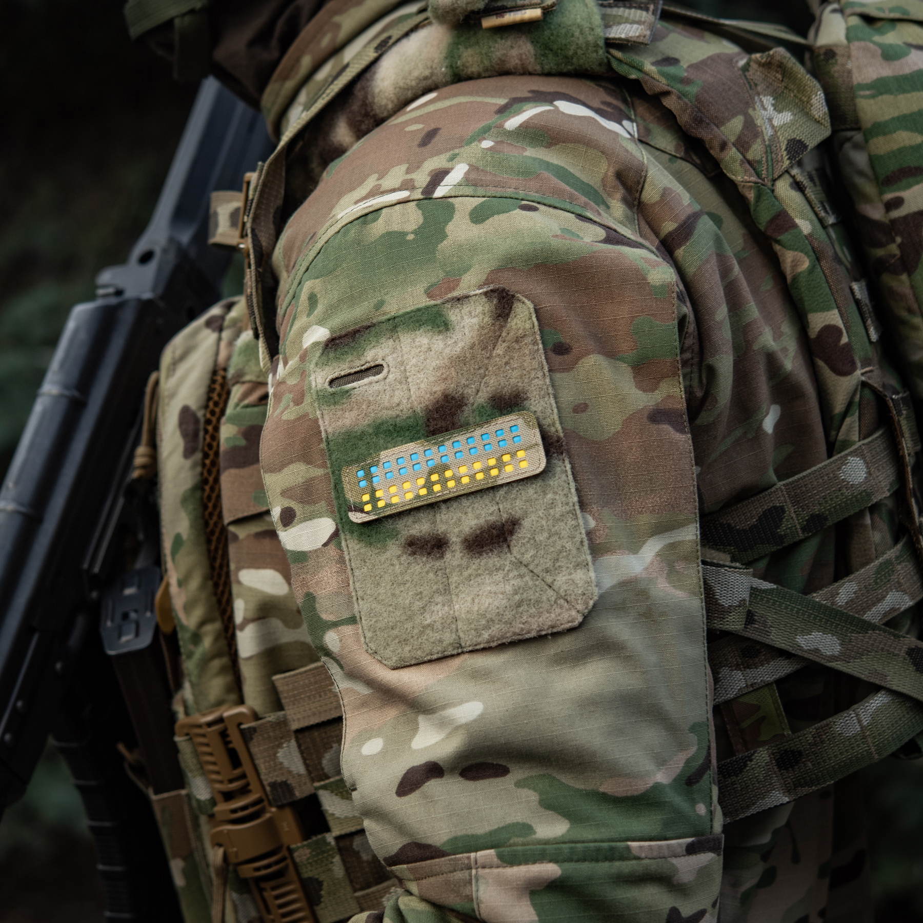 M-Tac нашивка флаг Украины 25х80 Laser Cut Multicam/Yellow/Blue/GID — 12