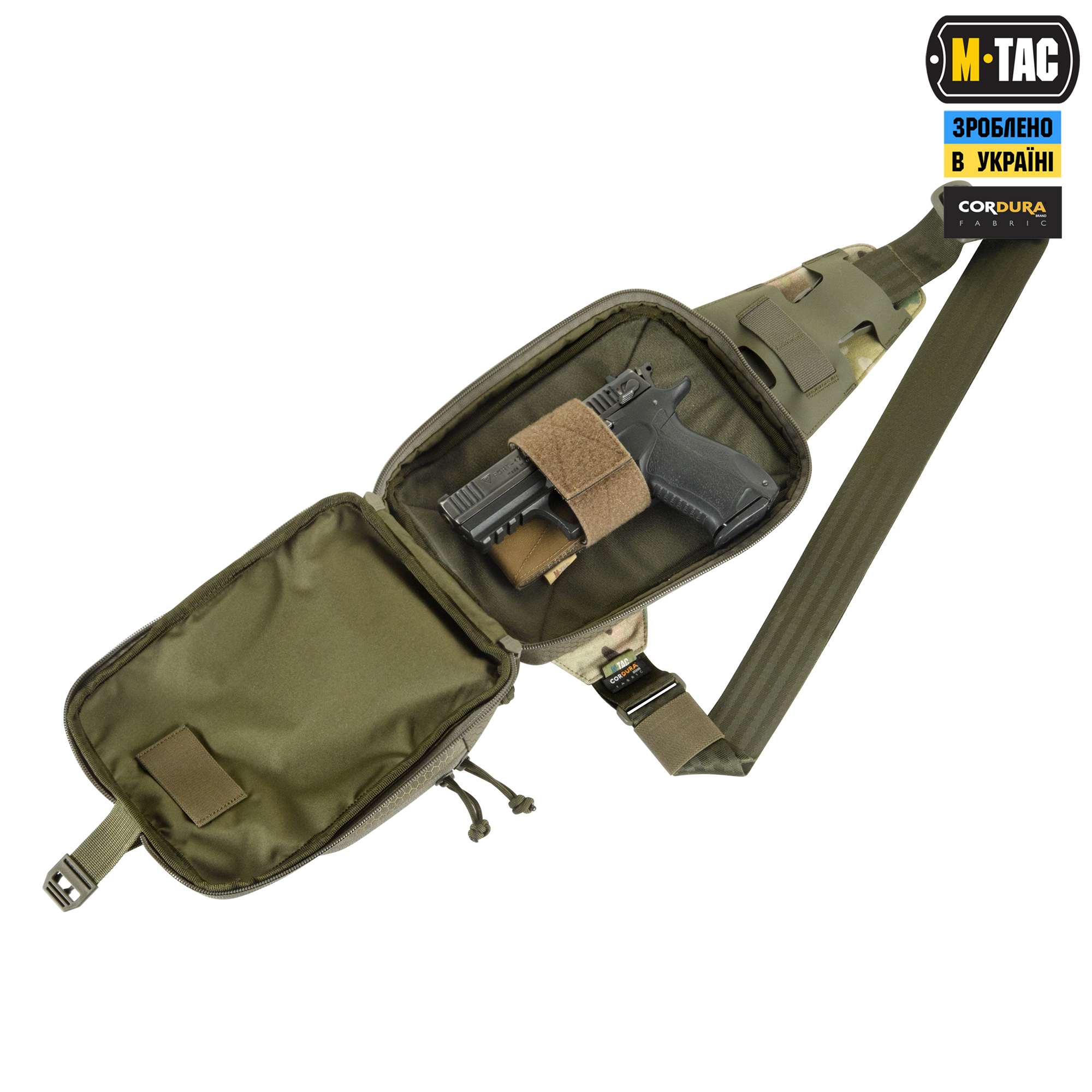 M-Tac сумка Sling Pistol Bag Elite Hex с липучкой Multicam/Ranger Green — 8