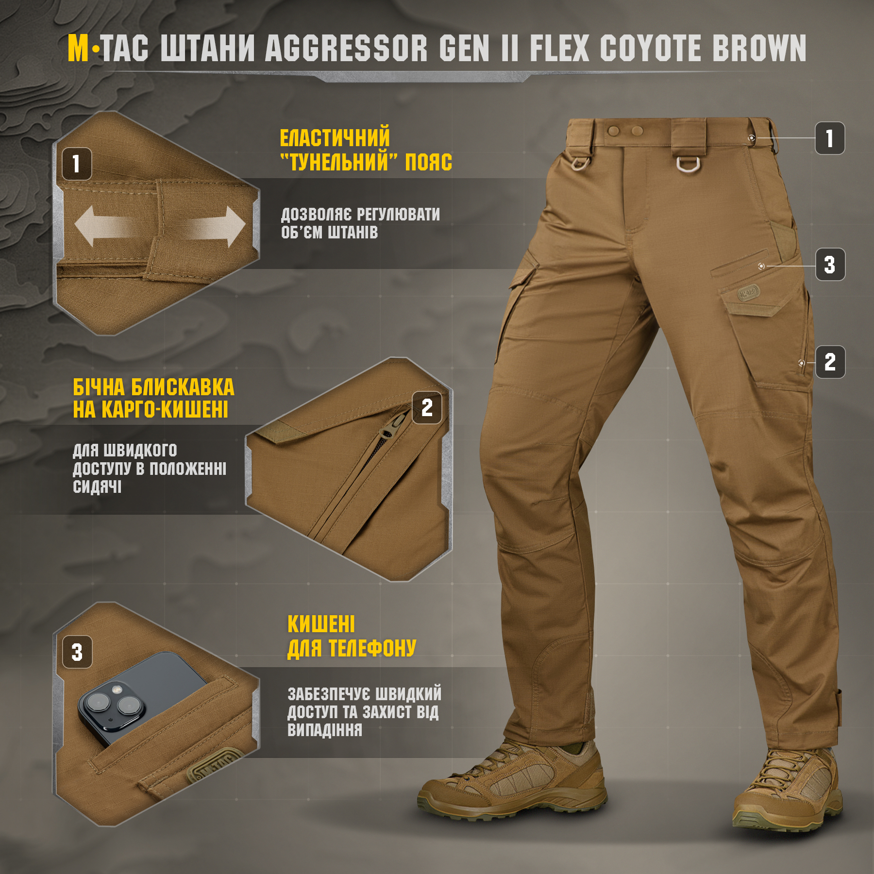 M-Tac брюки Aggressor Gen II Flex Coyote Brown — 9