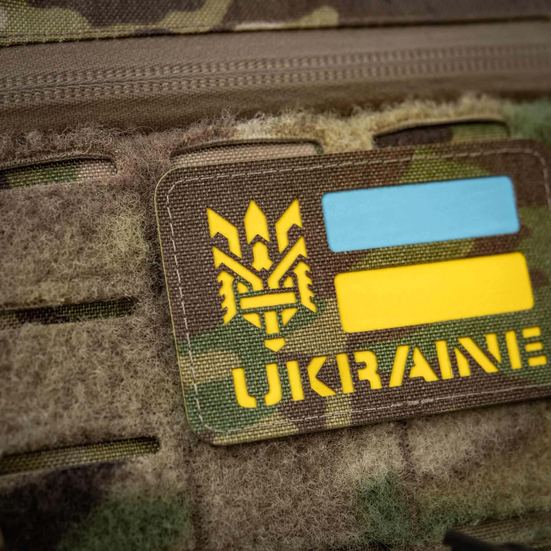 M-Tac нашивка Ukraine (с Тризубом) Laser Cut Multicam/Yellow/Blue/GID — 9