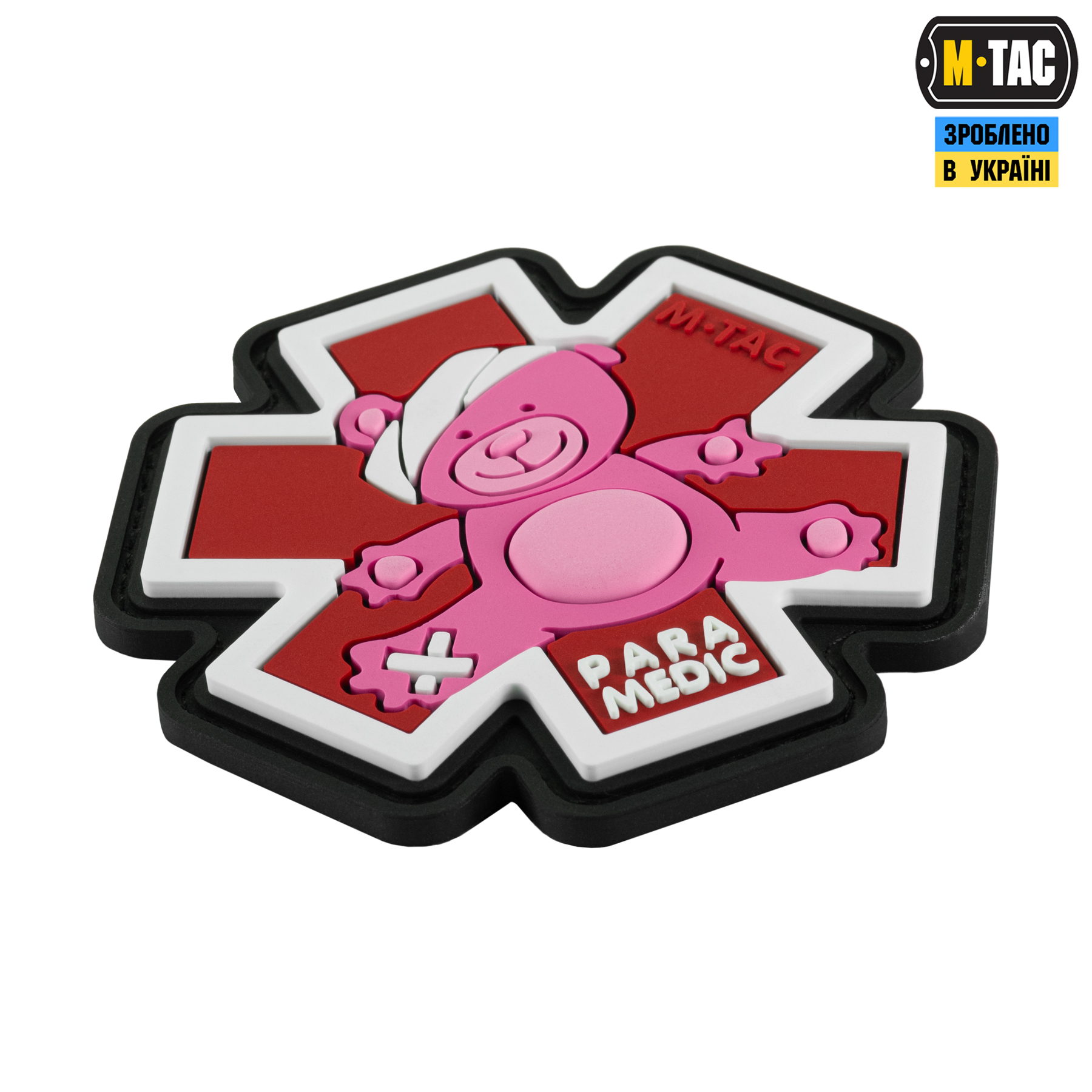 M-Tac нашивка Paramedic Ведмідь (PVC) Pink/Black — 3