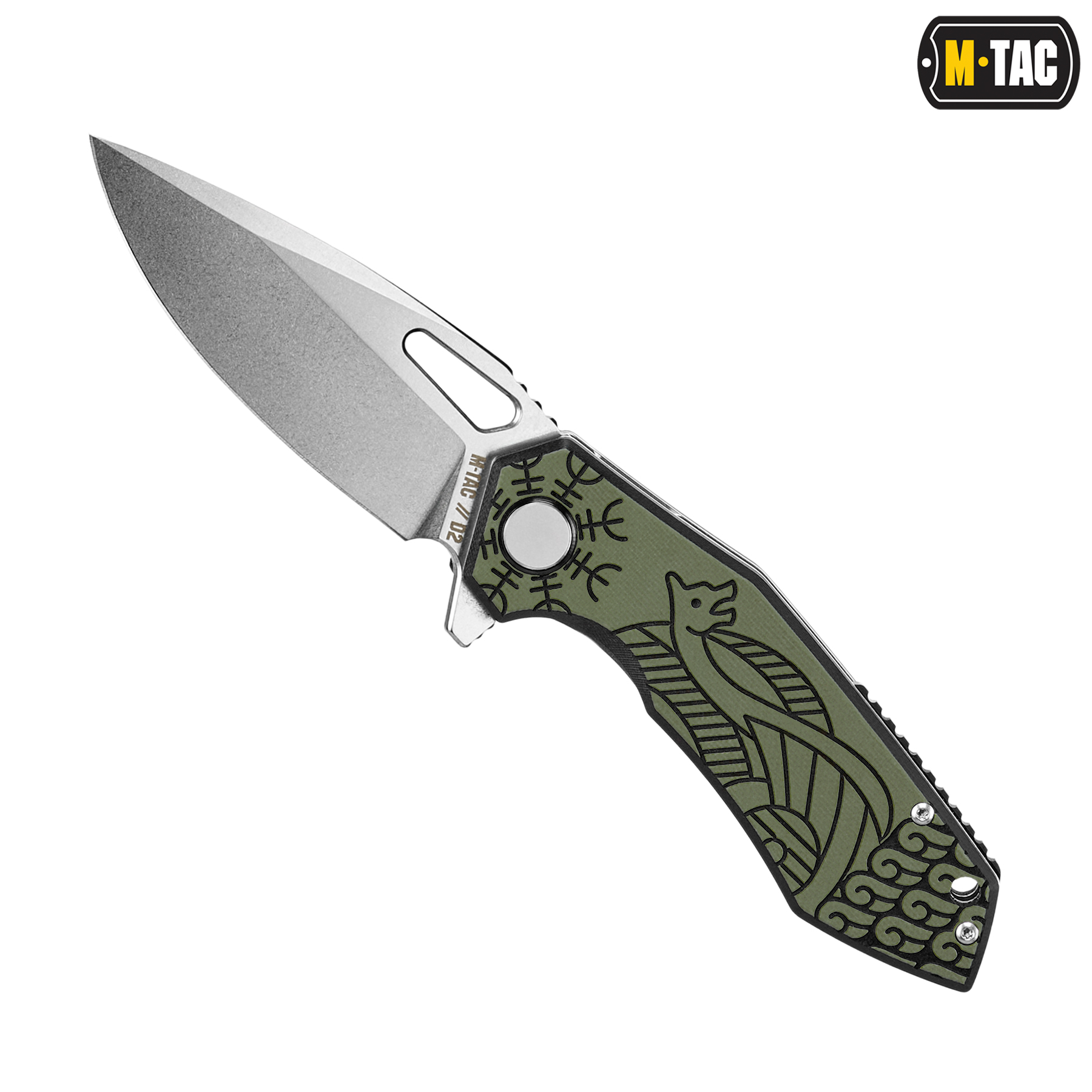 M-Tac нож складной Type 12 Scandinavian Stonewash Black/Olive — 3