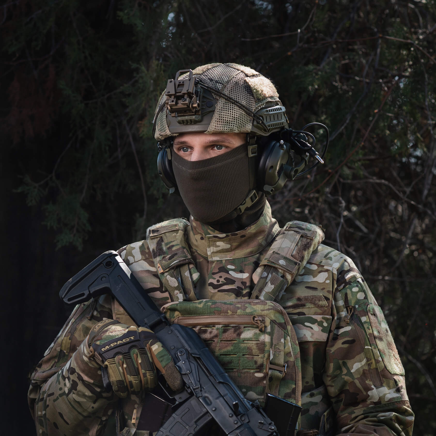 M-Tac шарф-труба анатомический микрофлис рип-стоп Dark Olive — 6