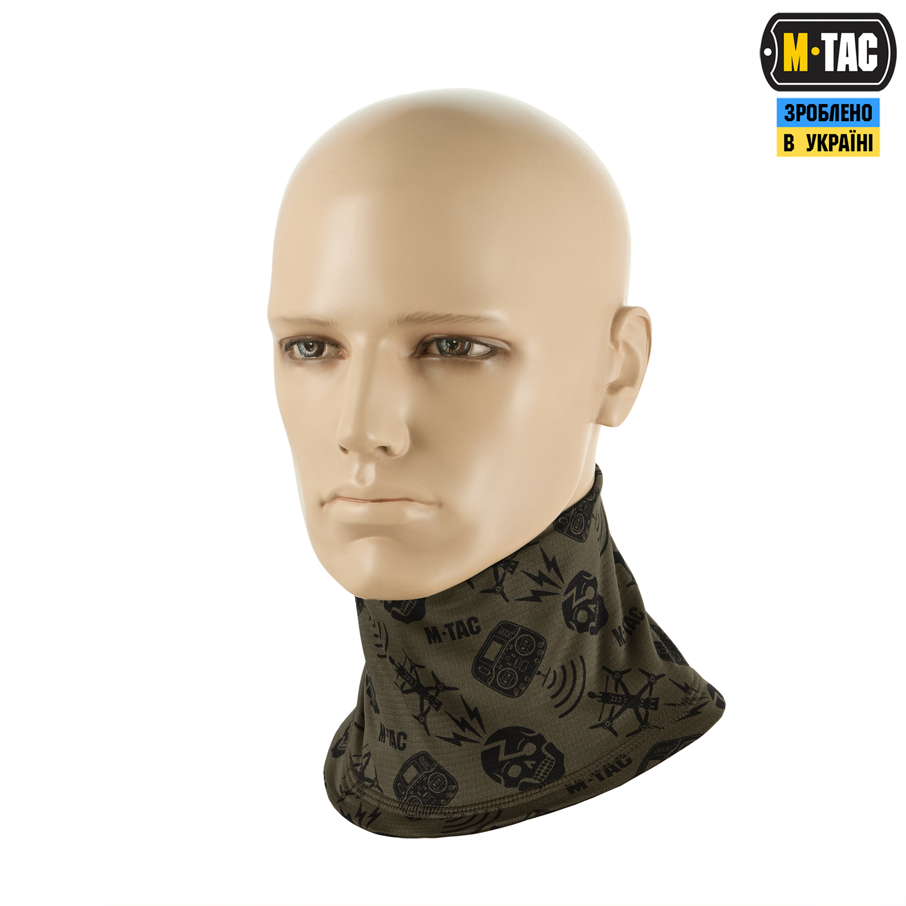M-Tac шарф-труба микрофлис Drone Pattern Dark Olive — 3