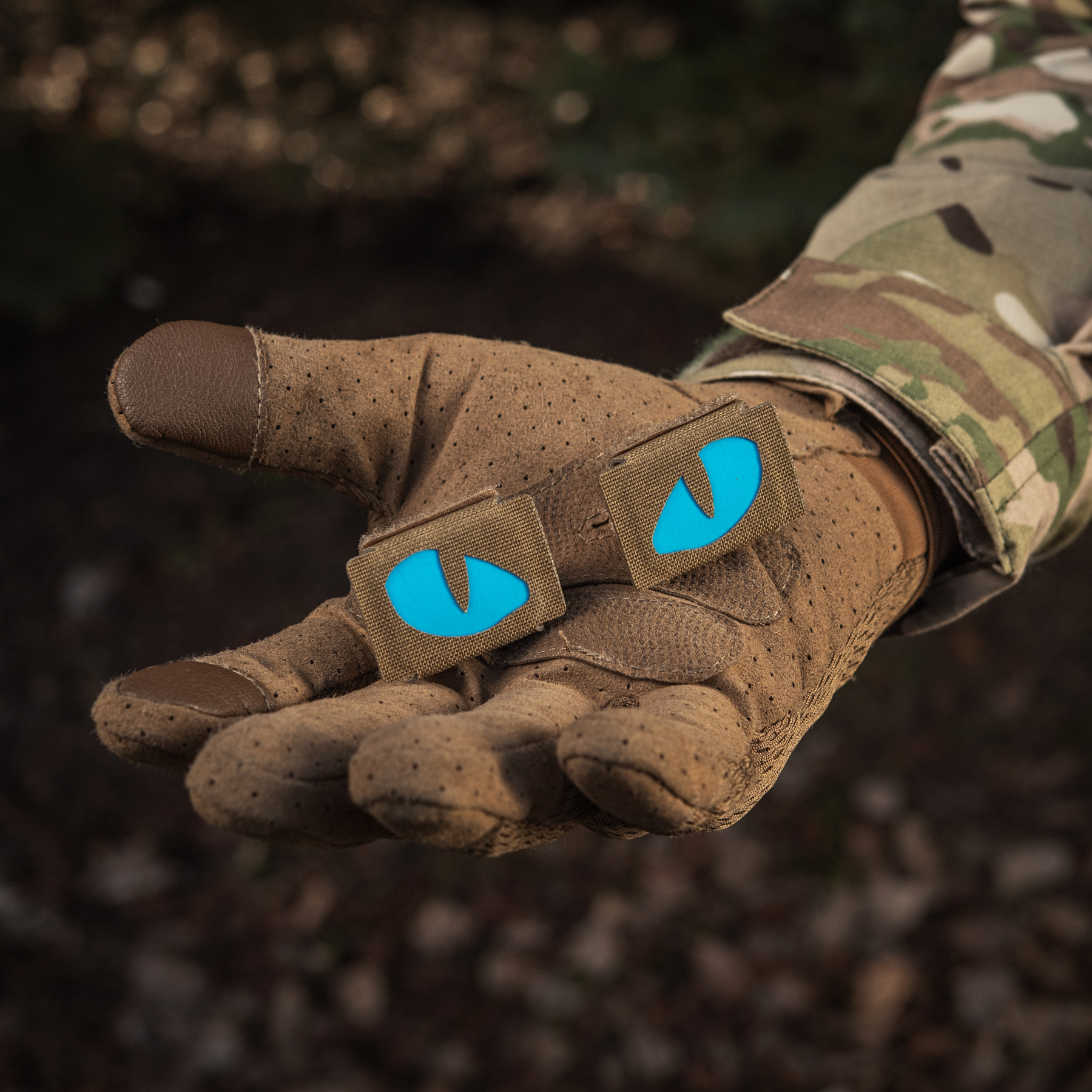 M-Tac нашивка Tiger Eyes Laser Cut (пара) Coyote/Blue/GID — 18