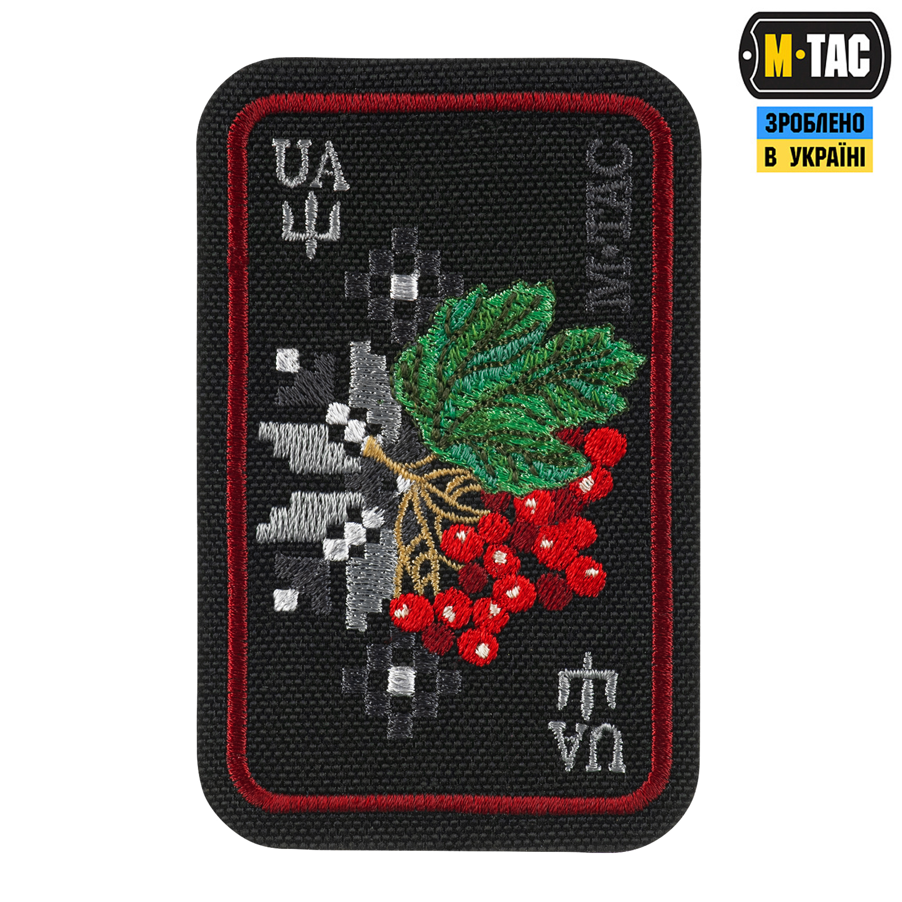 M-Tac нашивка Орнамент Калина (вышивка) Black/Red — 2