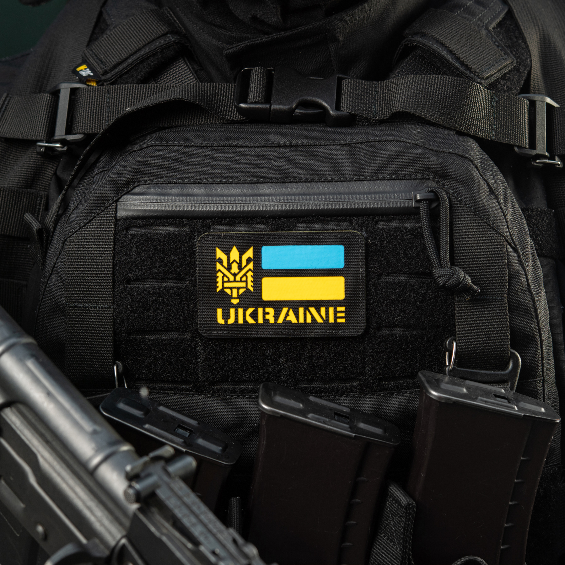 M-Tac нашивка Ukraine (с Тризубом) Laser Cut Black/Yellow/Blue/GID — 7